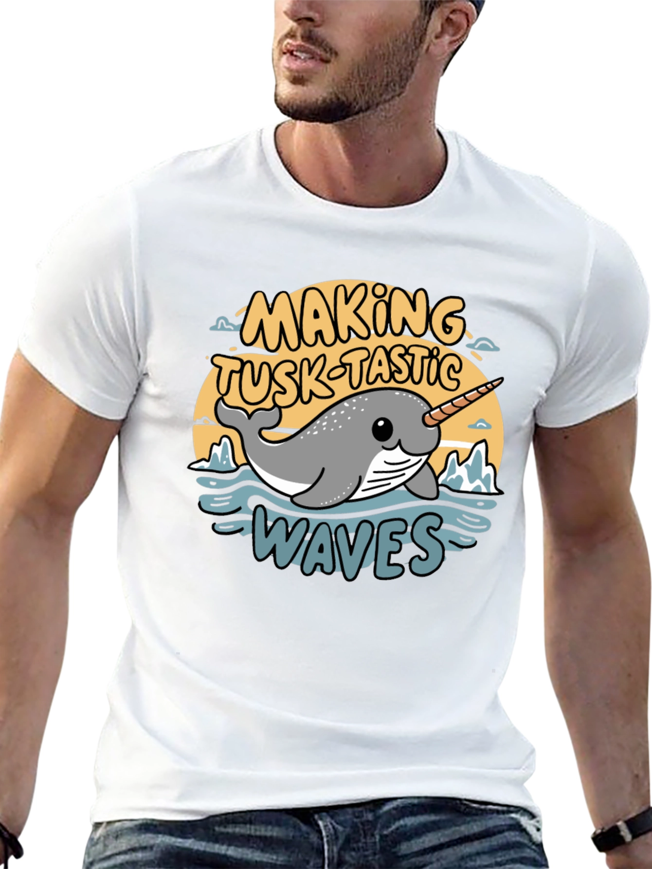 Narwhal Tusk-Tastic Waves Graphic Tee