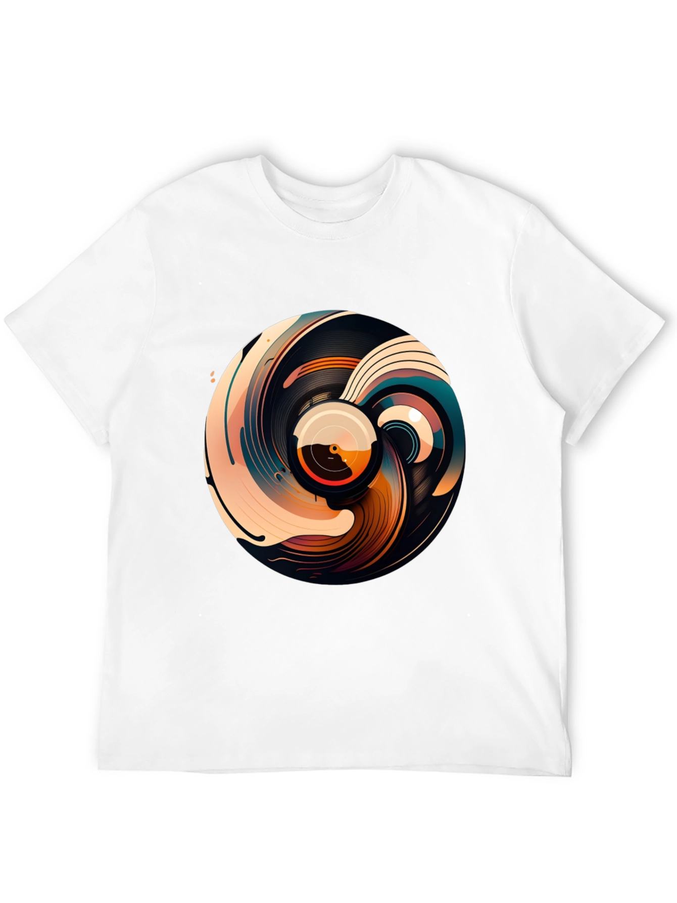 Abstract Vinyl Record Graphic T-Shirt