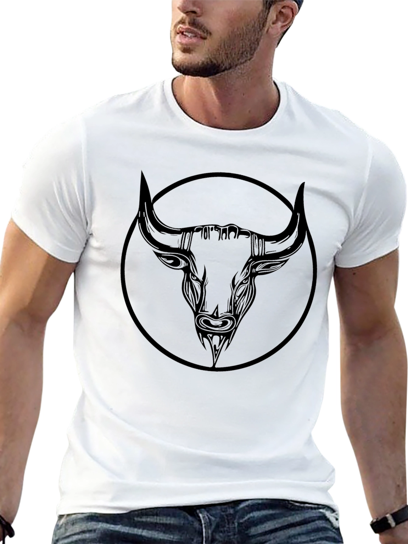 Black Bull Graphic Tee - Mens Casual Shirt