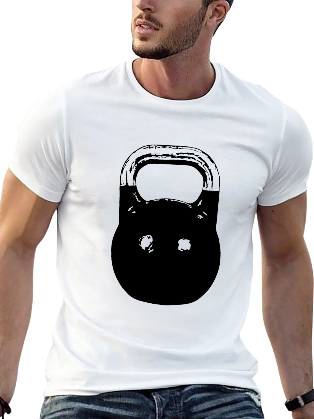 Black Kettlebell Graphic T-Shirt - Fitness Apparel