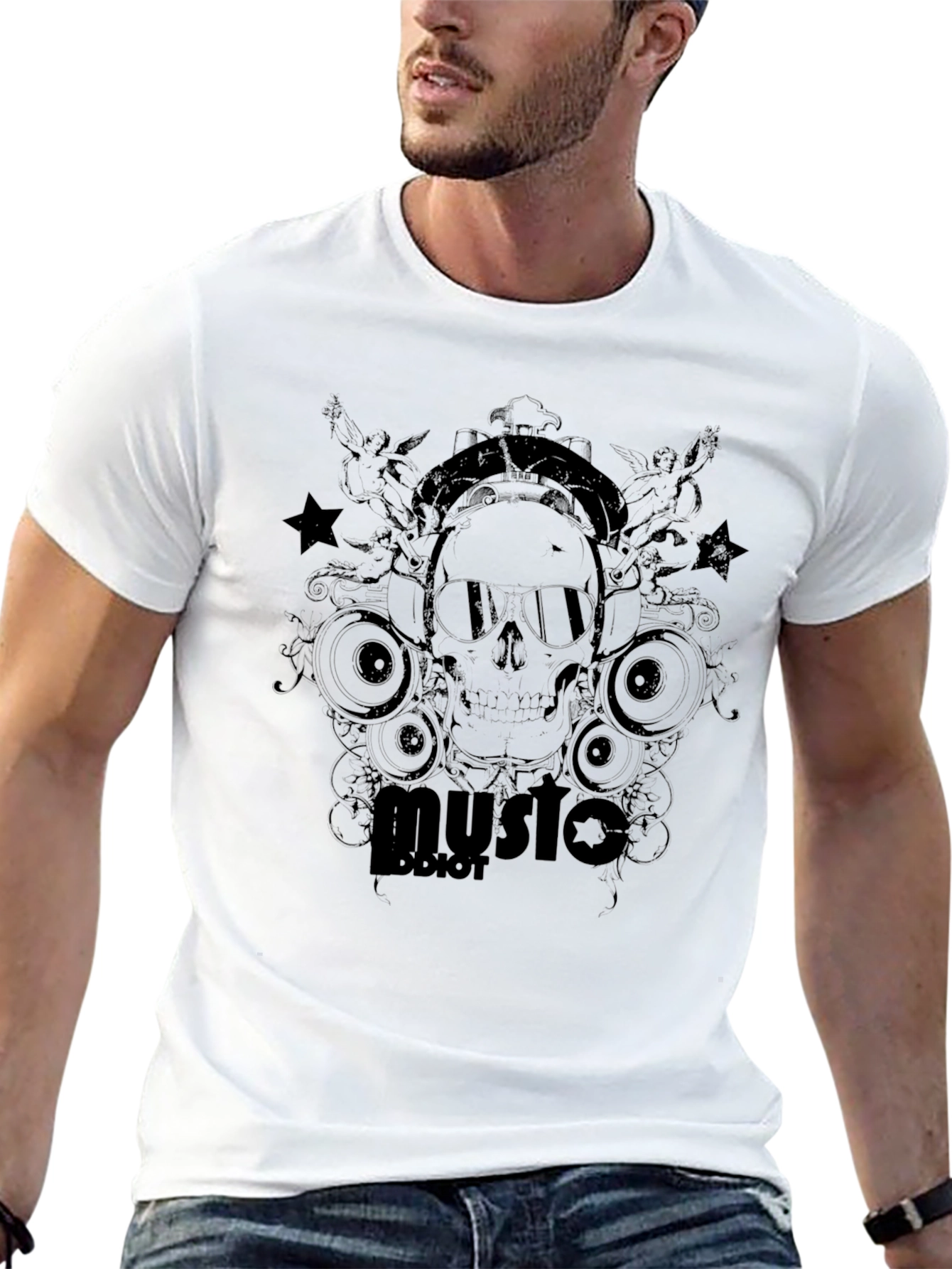 Skull Music T-Shirt - Edgy Graphic Tee