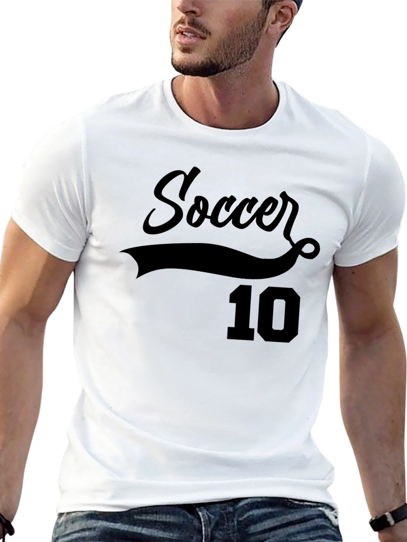 Soccer Number 10 Black T-Shirt