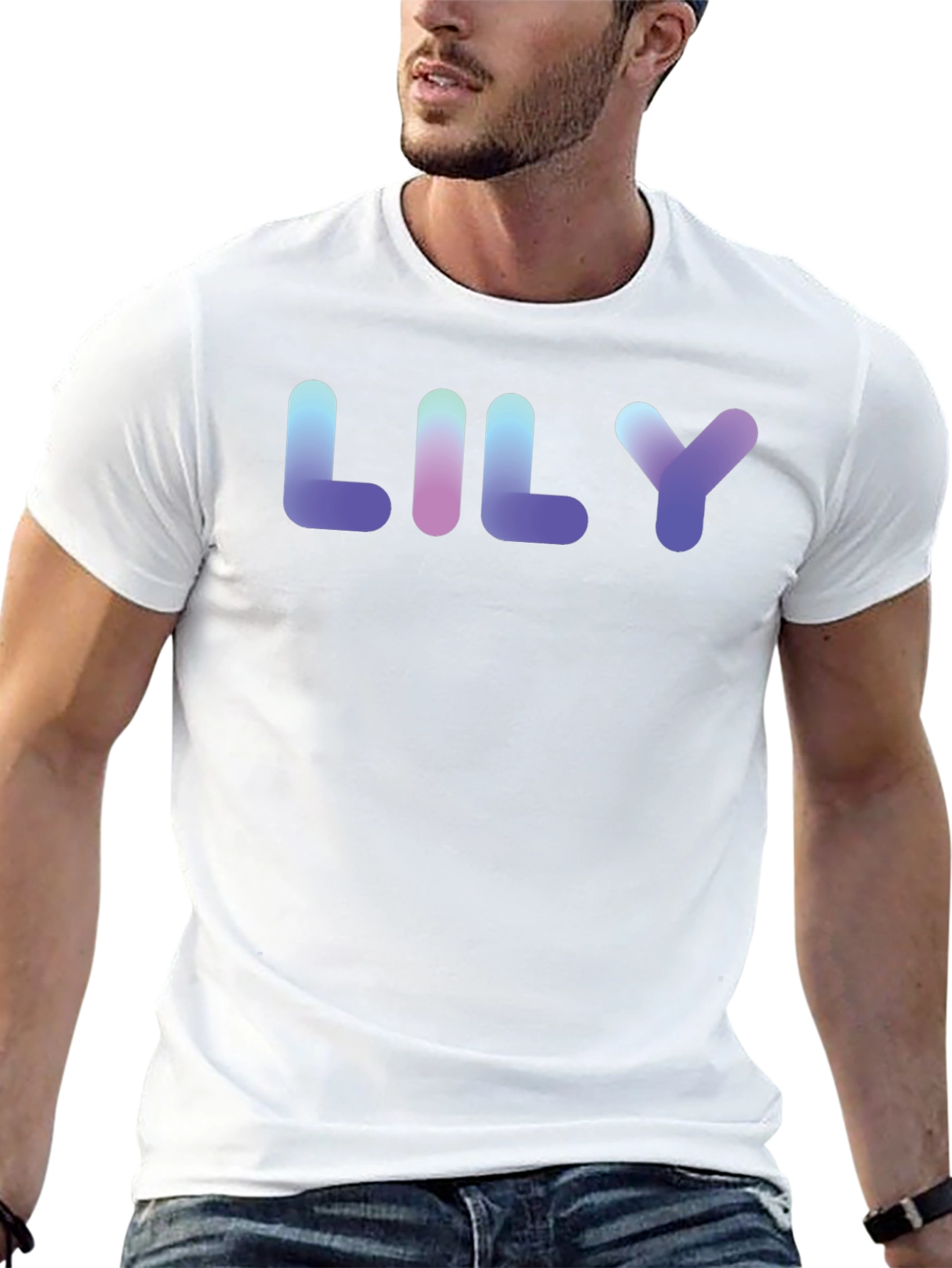 LILY Gradient Text Black T-Shirt