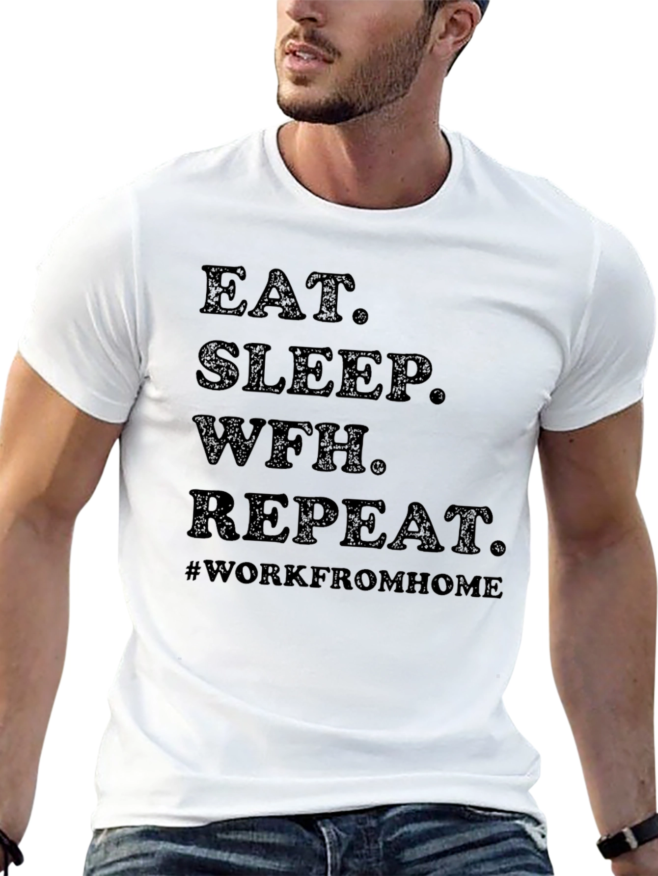 Eat Sleep WFH Repeat Graphic T-Shirt