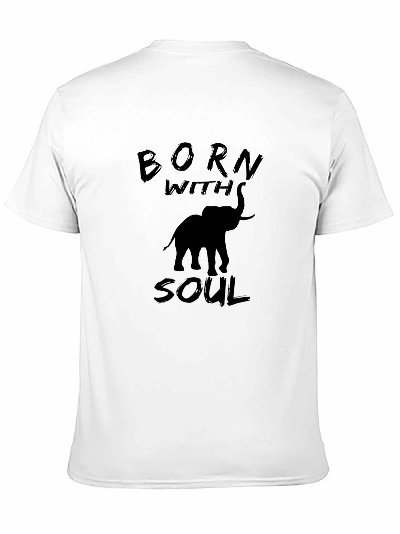 Born With Soul Elephant Black T-Shirt