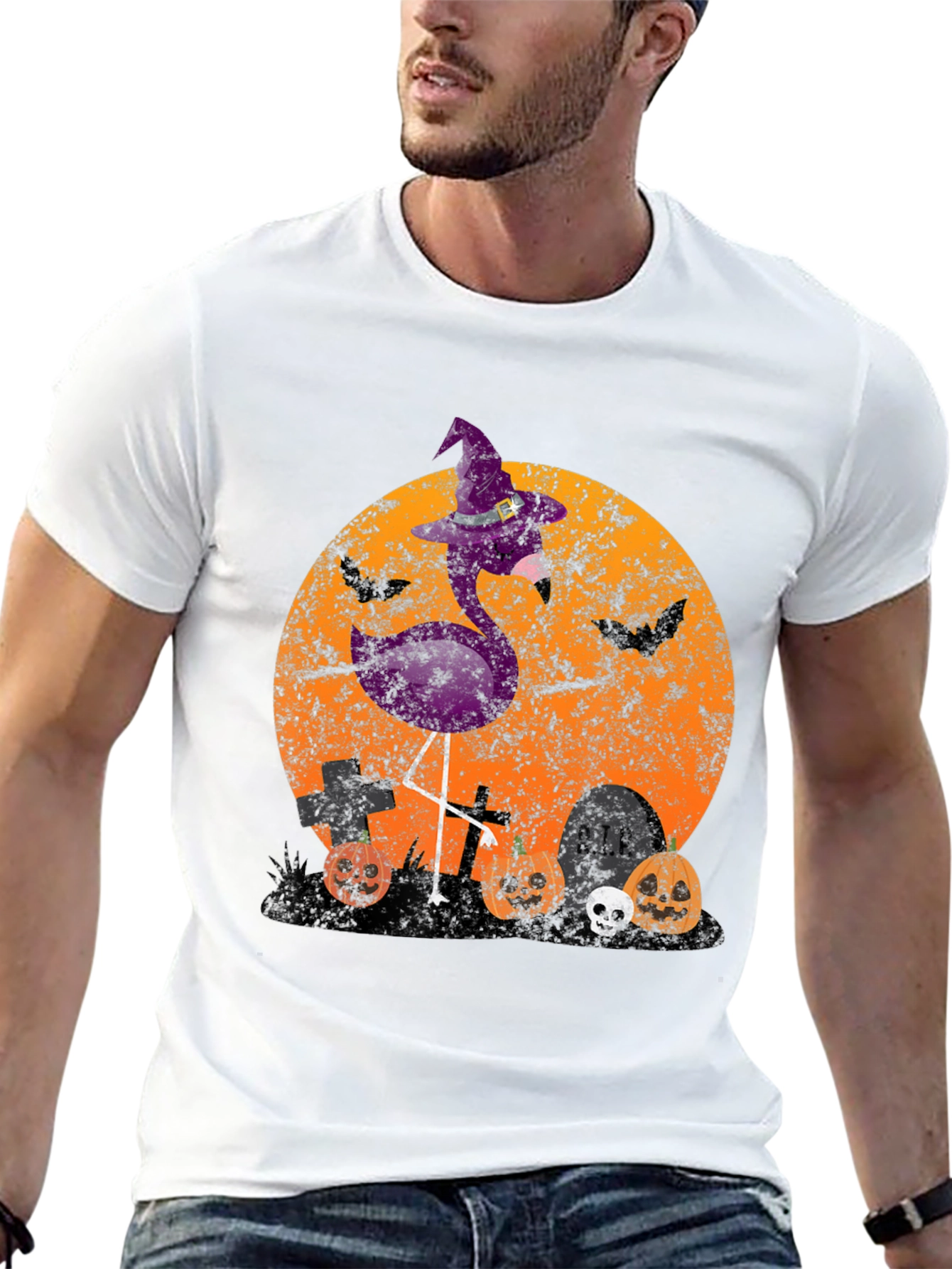 Halloween Flamingo Witch T-Shirt
