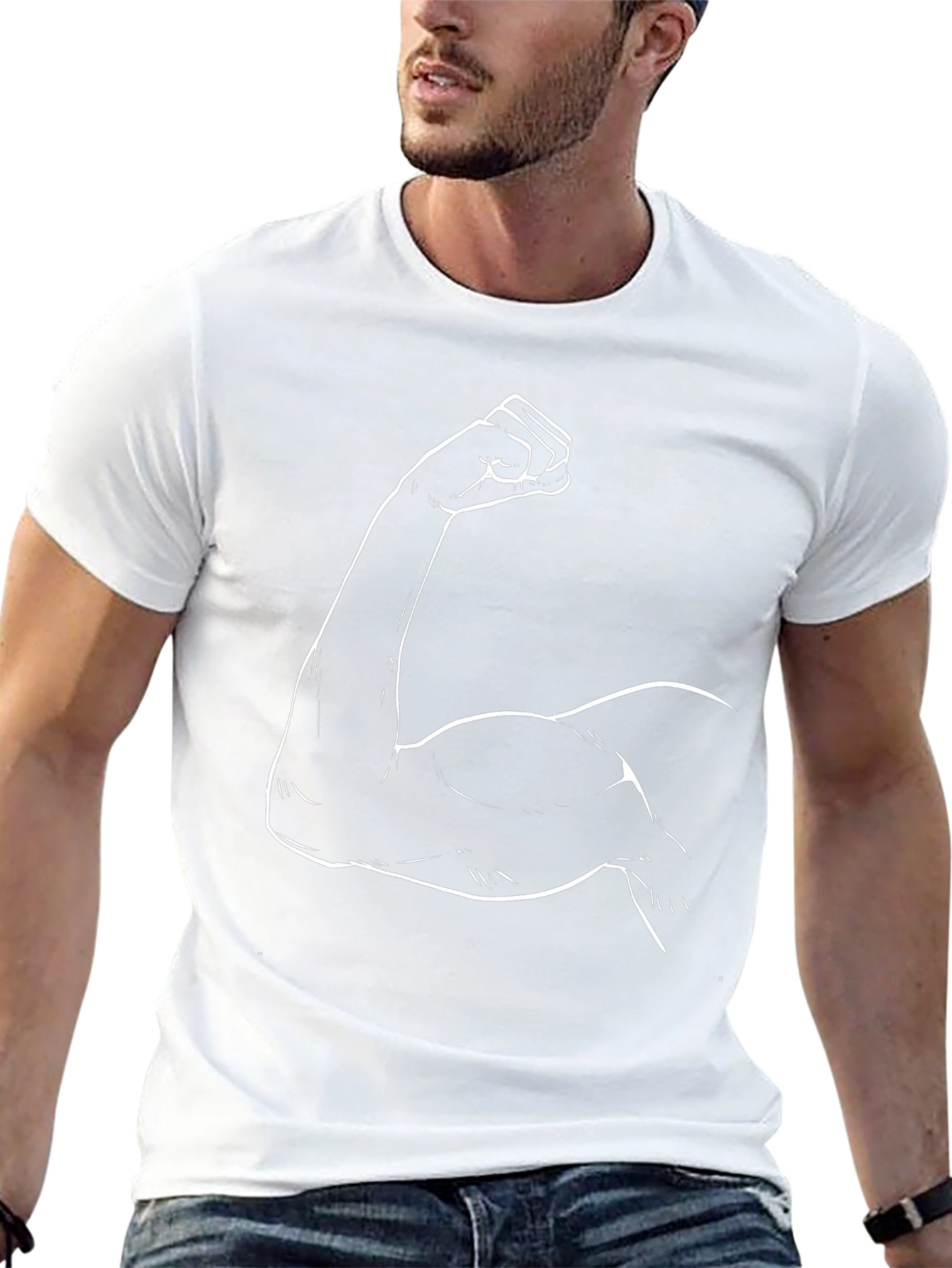 Muscle Arm Graphic Tee - Black