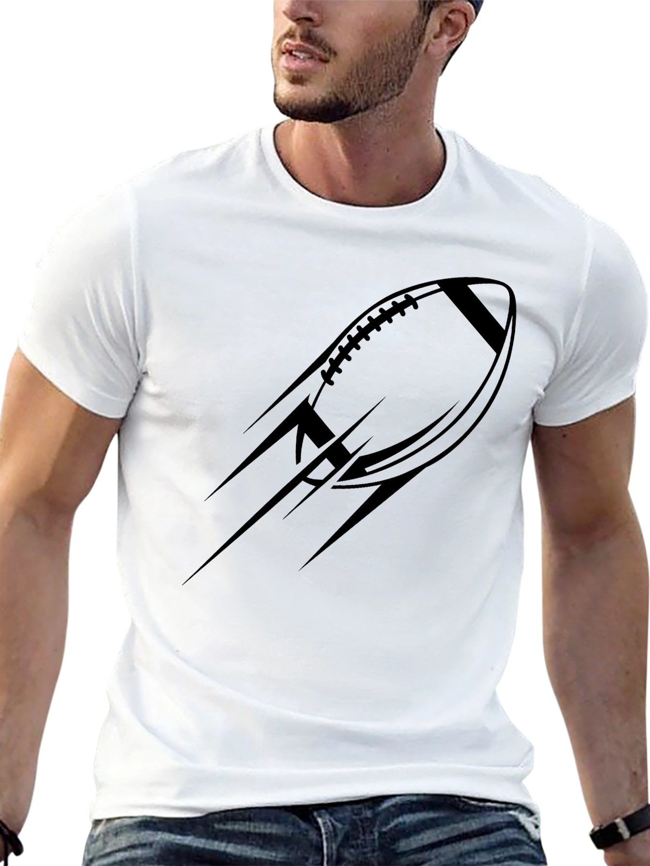 Black Football Graphic Tee - Modern Sportswear