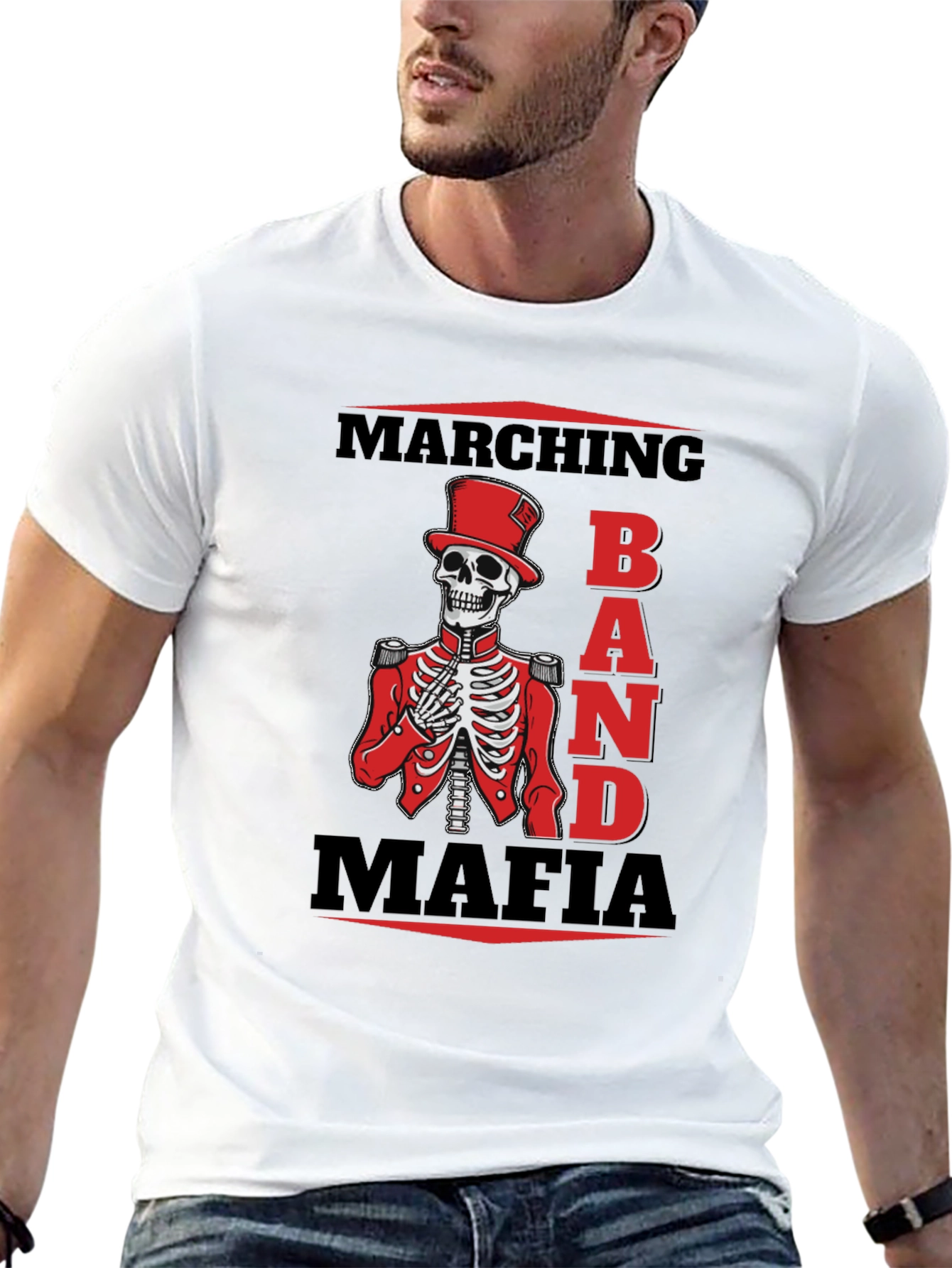 Marching Band Mafia T-Shirt - Skeleton Graphic Tee