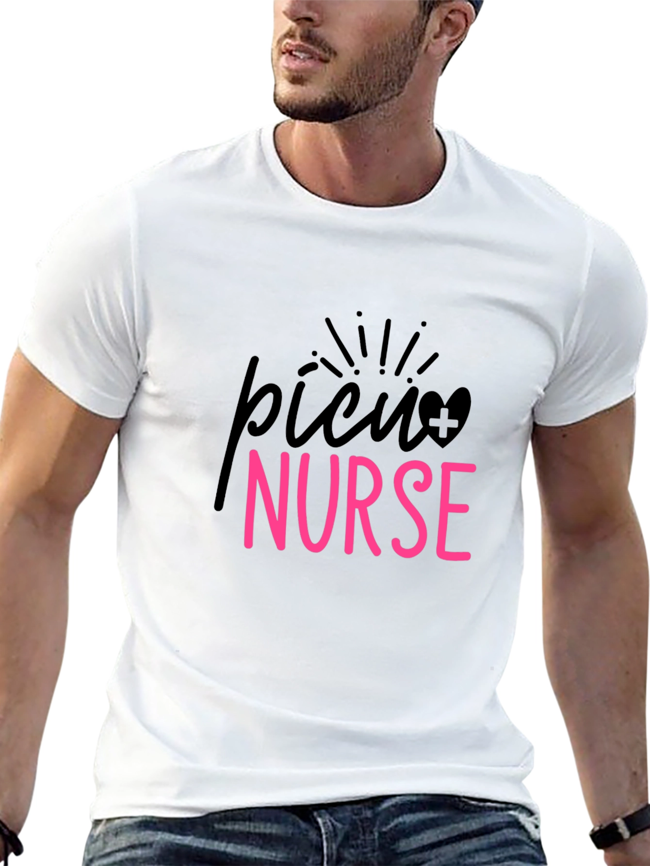 PICU Nurse Graphic Tee - Black Cotton T-Shirt