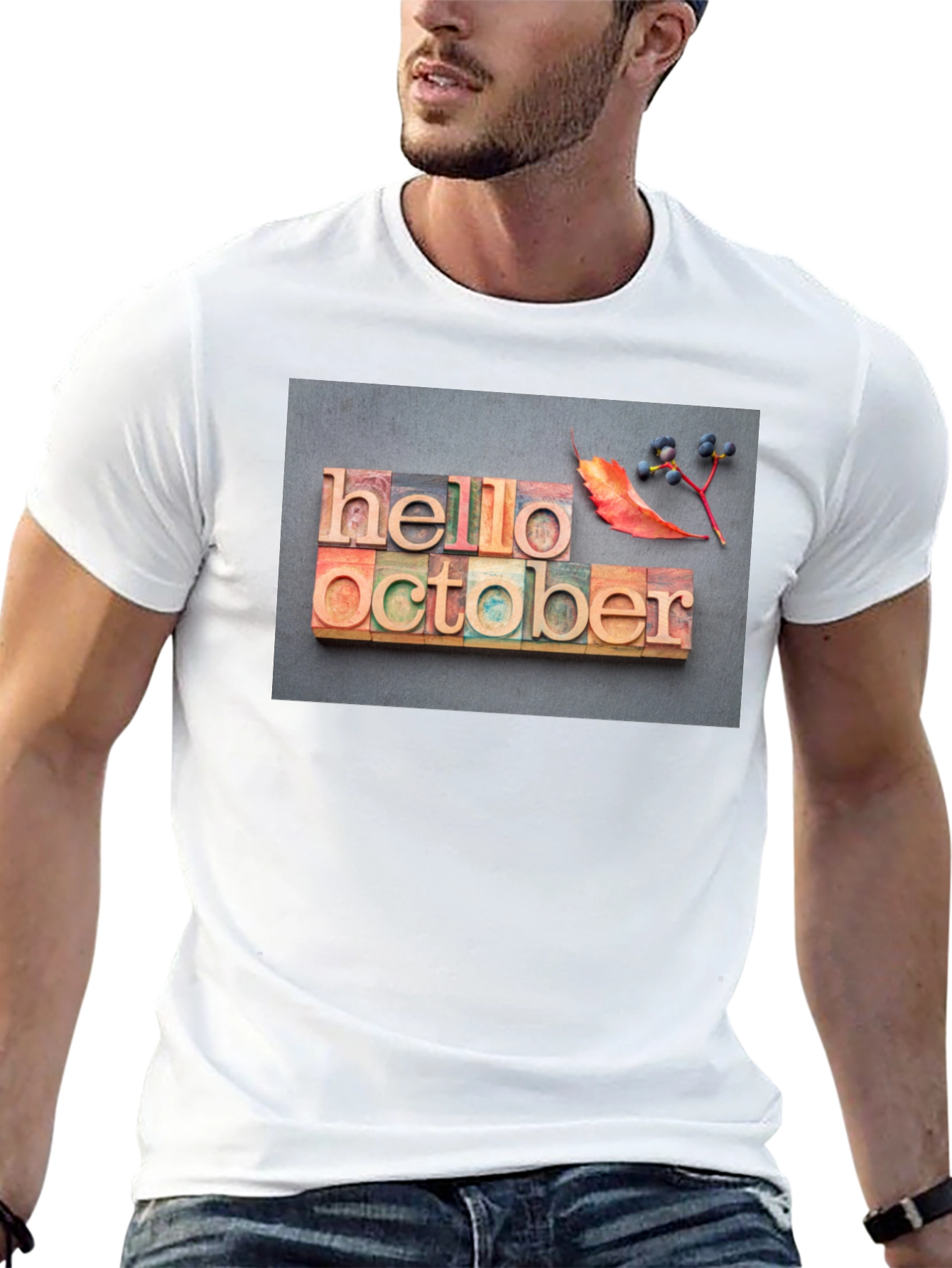 Hello October Graphic T-Shirt - Fall Season Tee