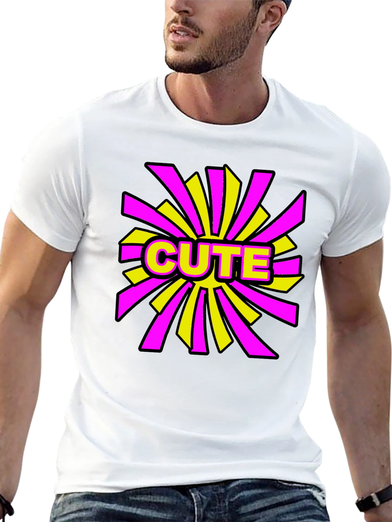 Cute Graphic Print Black T-Shirt
