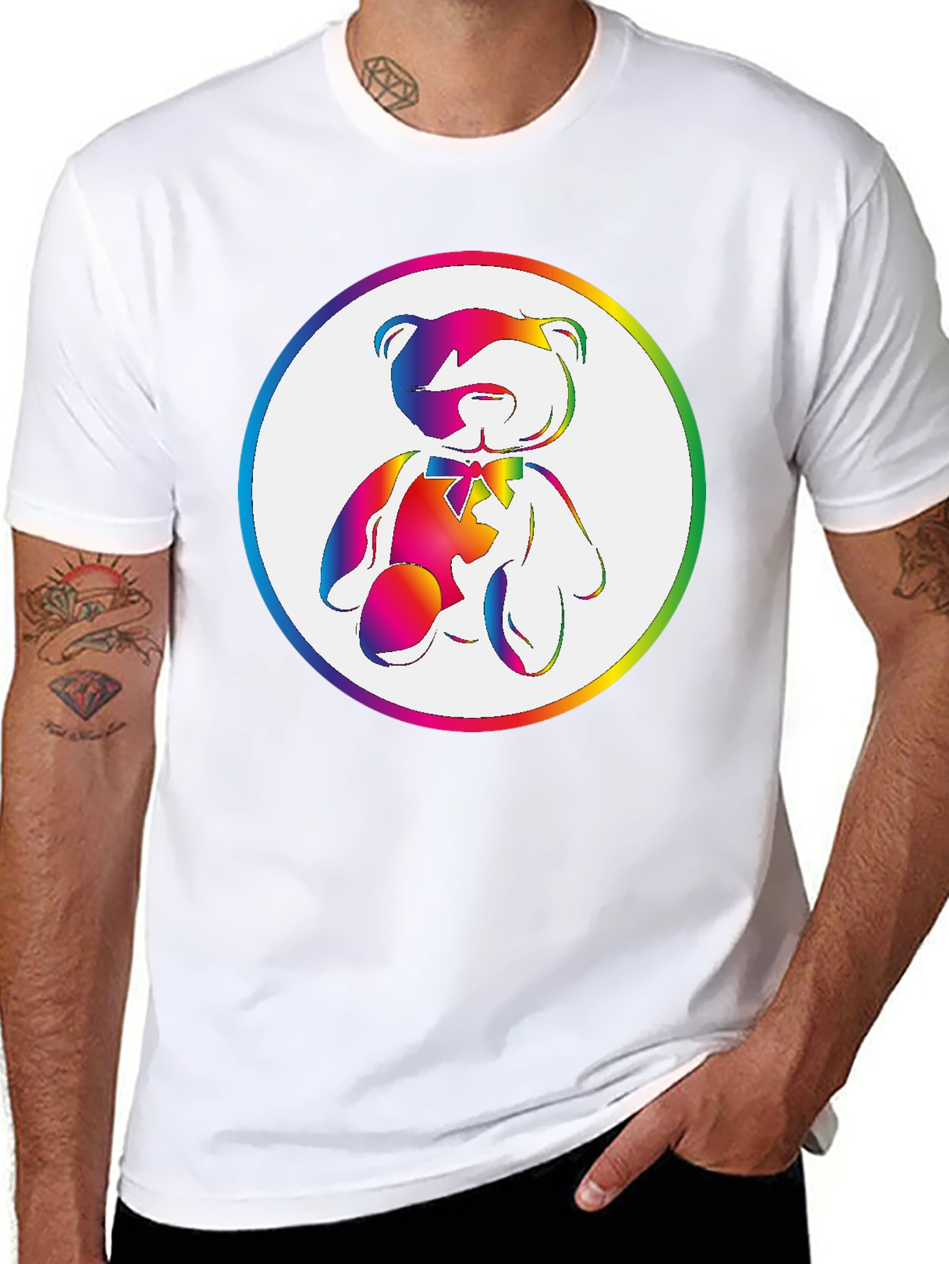 Rainbow Teddy Bear Graphic Tee