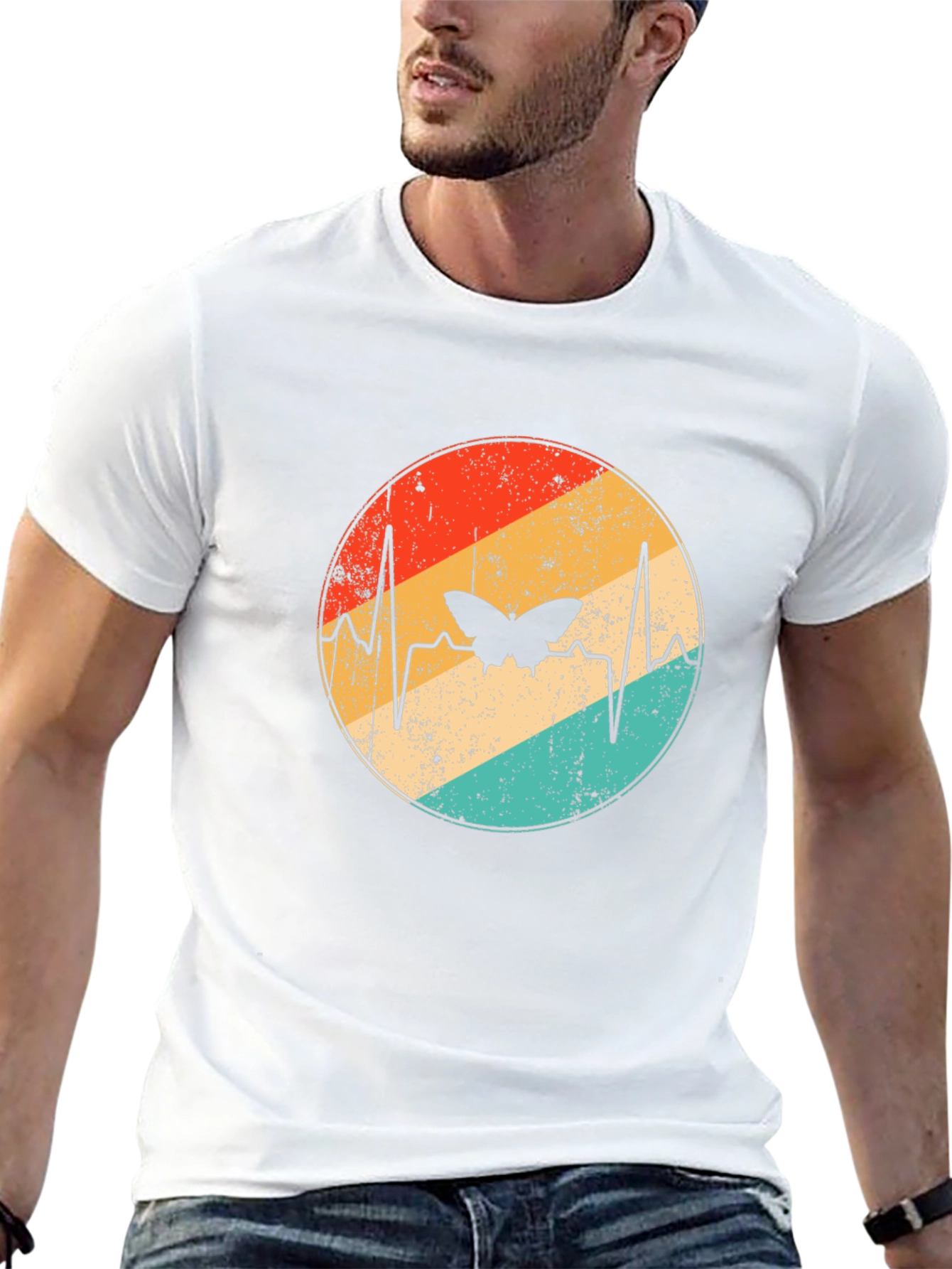 Butterfly Heartbeat Retro Graphic Tee