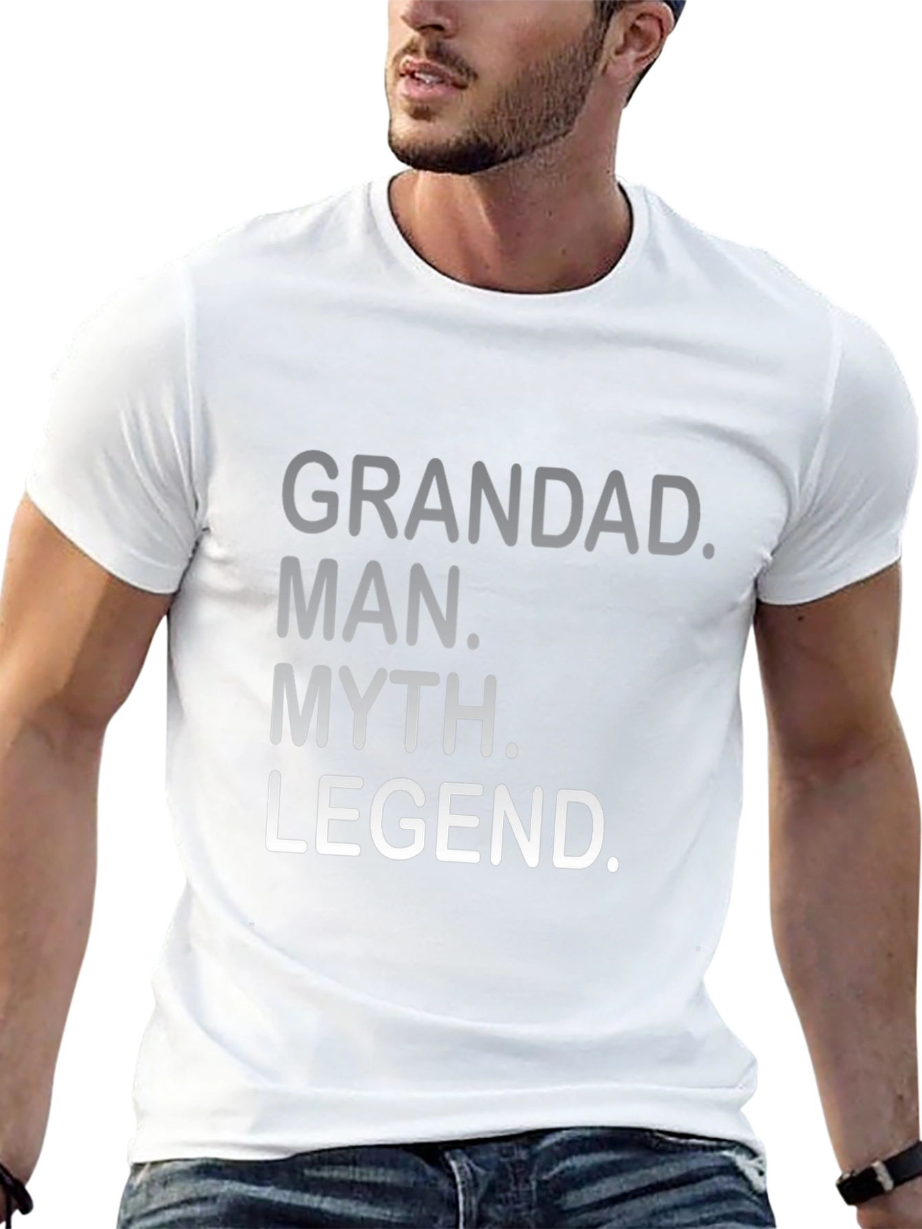 Grandad Man Myth Legend Black Graphic Tee