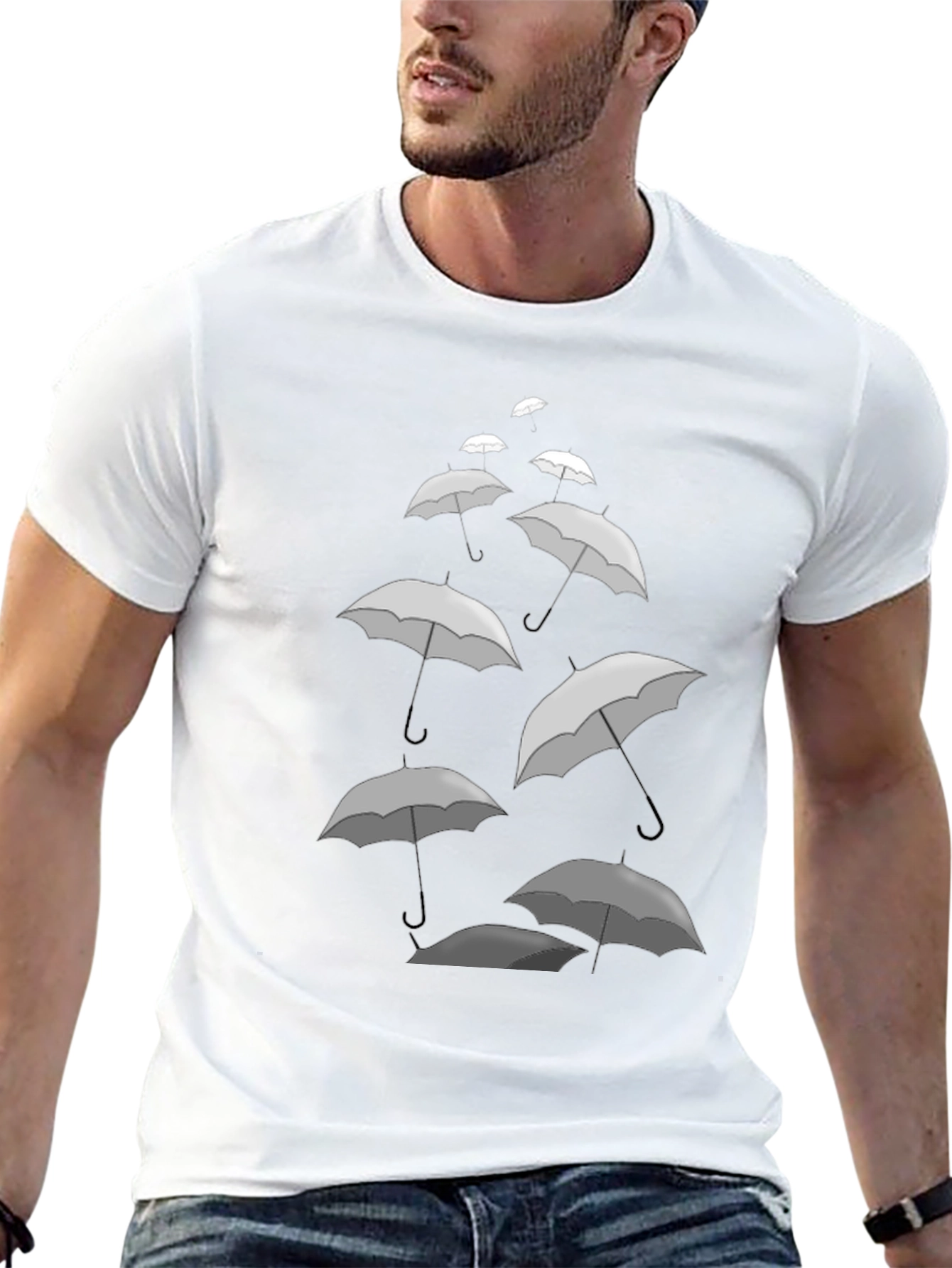 Umbrella Cascade Graphic Tee - Stylish Comfort