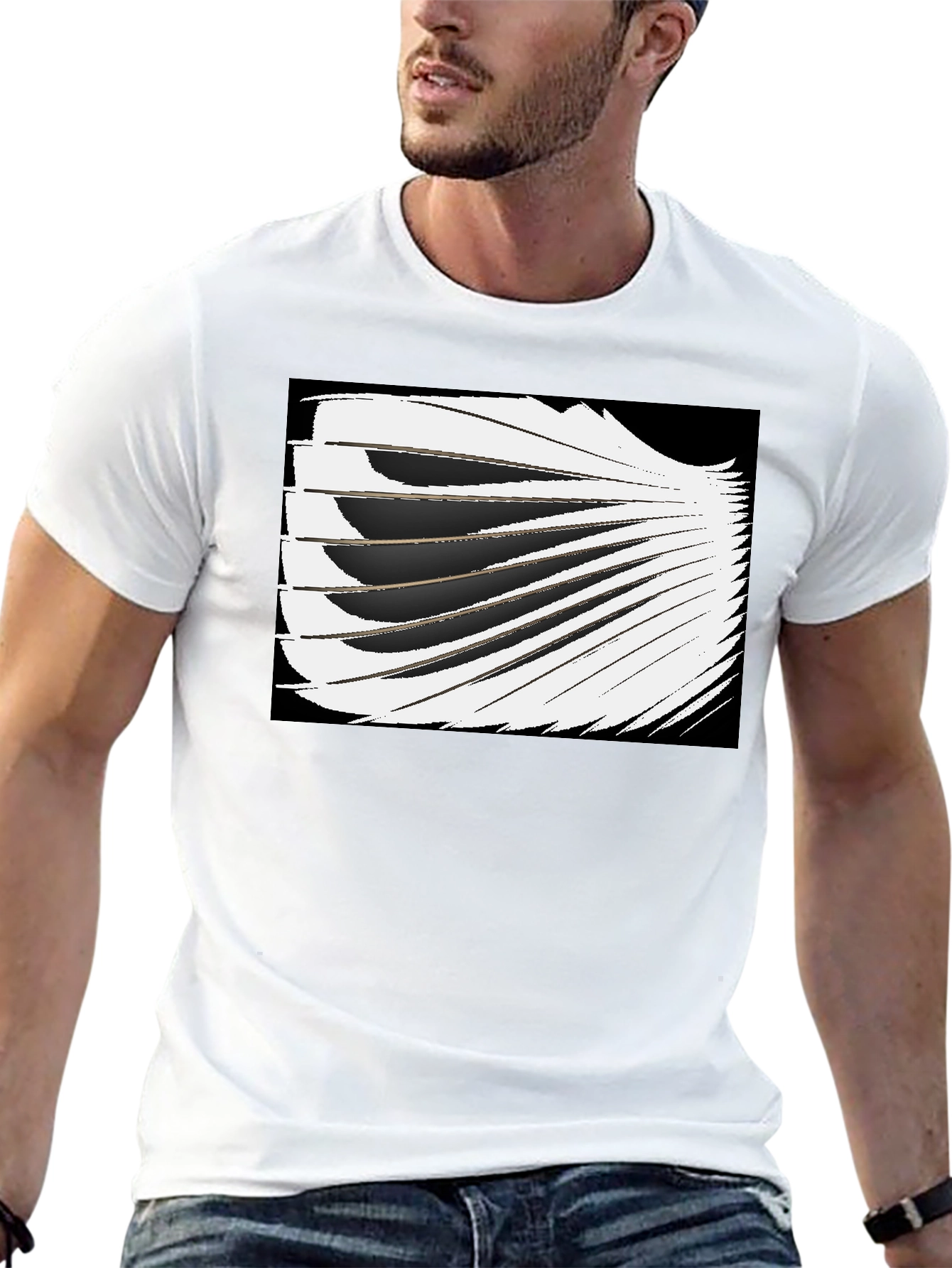 Abstract Wing Graphic Black Tee