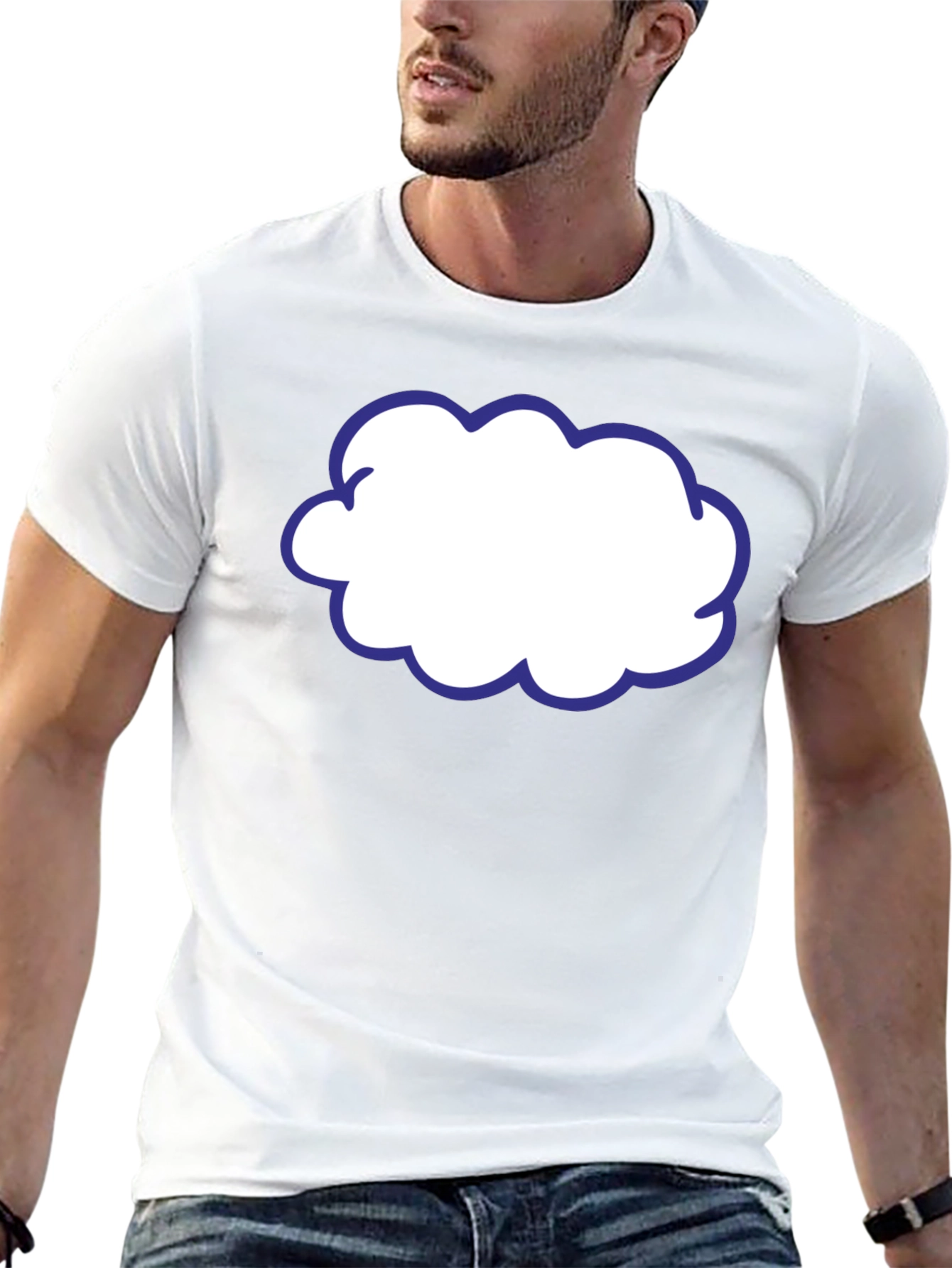 Cartoon Cloud T-Shirt - Black Cotton Graphic Tee