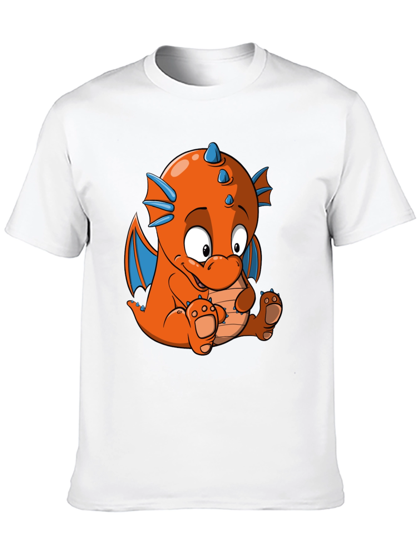 Cartoon Dragon Graphic Tee - Black