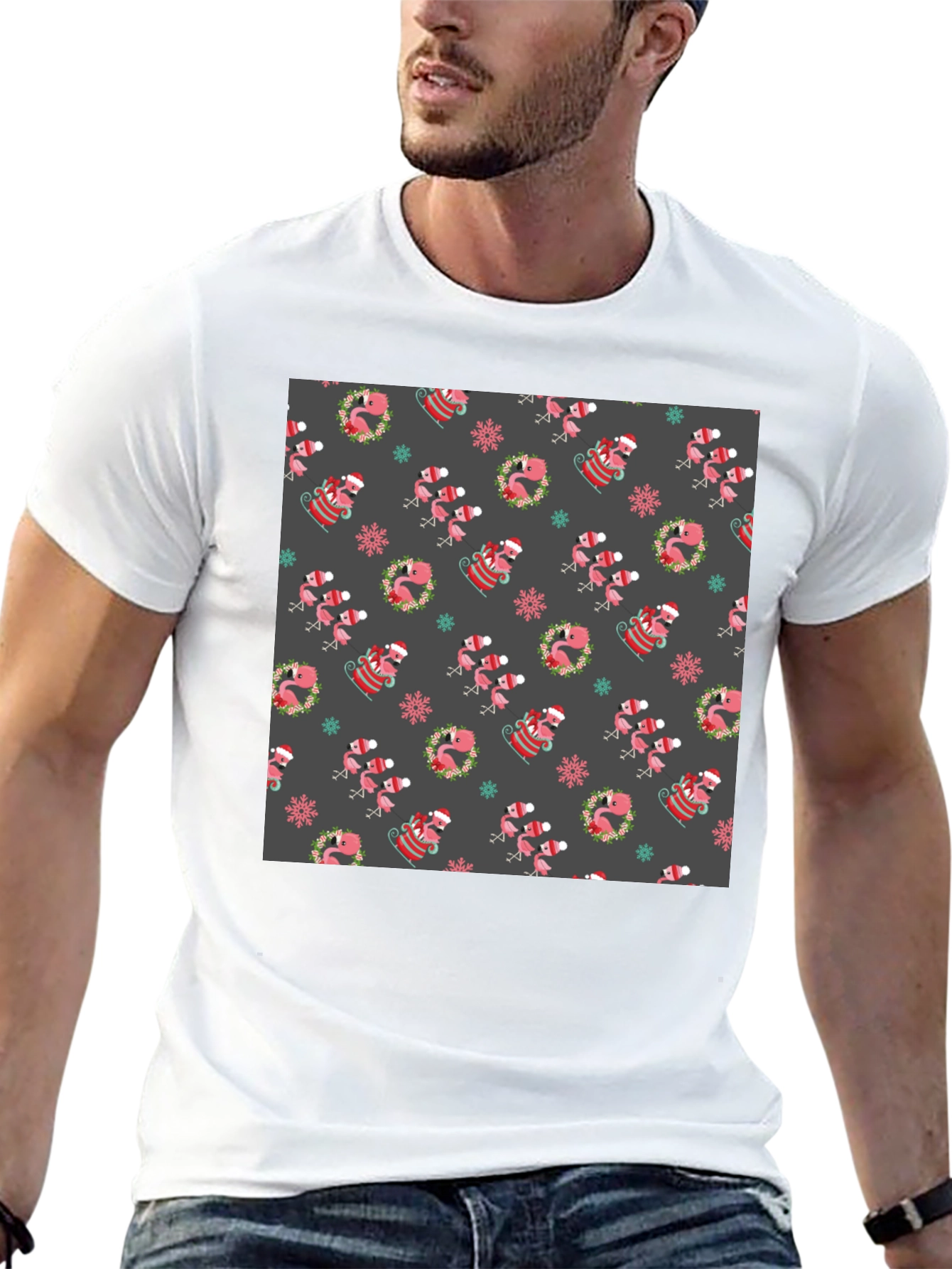 Festive Flamingo Christmas T-Shirt