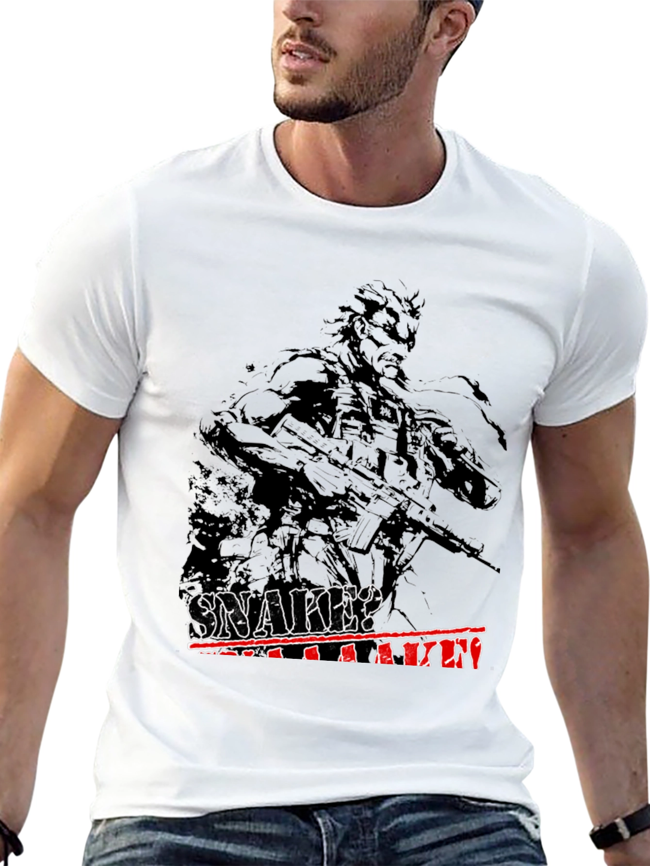 Metal Gear Solid Snake? T-Shirt - Premium Black Tee