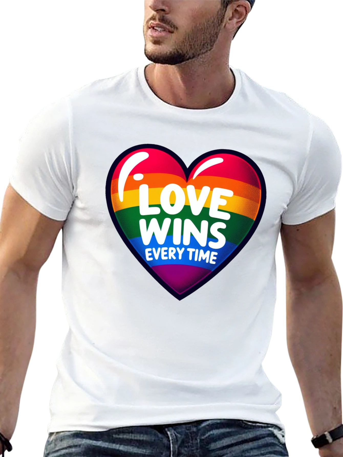 Love Wins Every Time Rainbow Heart T-Shirt