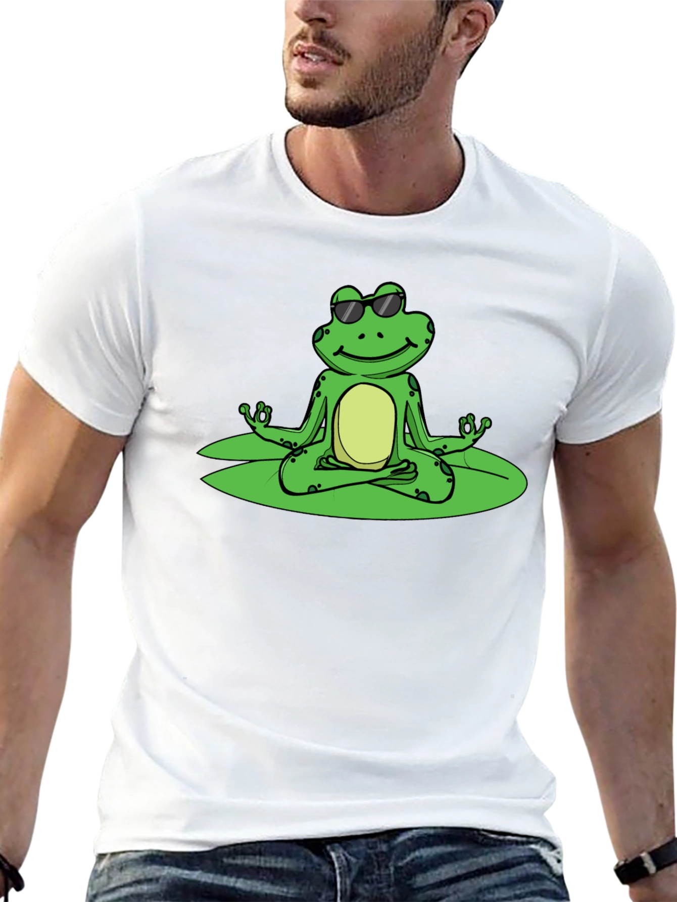 Cool Frog Meditation T-Shirt - Black