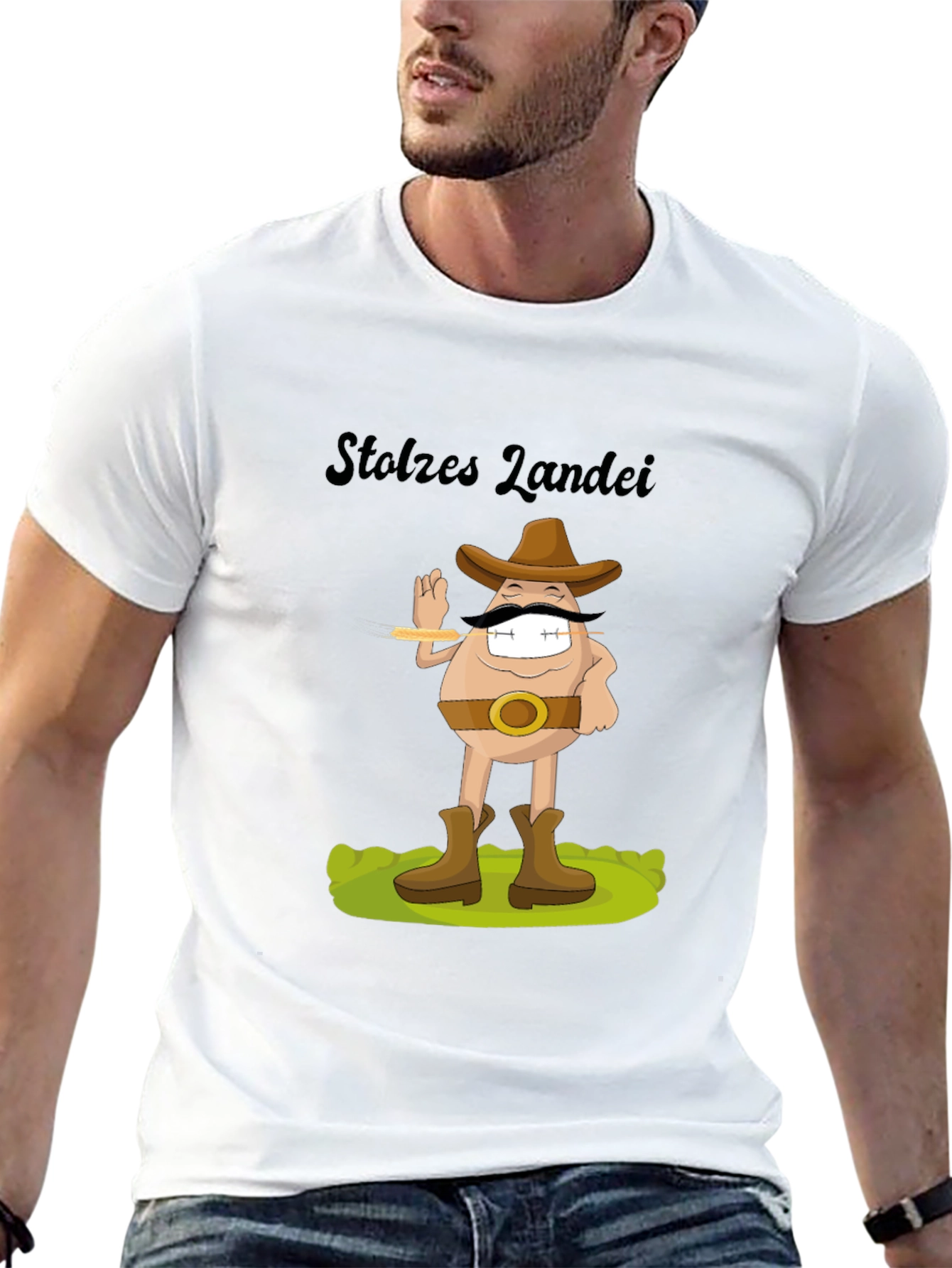 Stolzes Landei Egg Cowboy Graphic T-Shirt