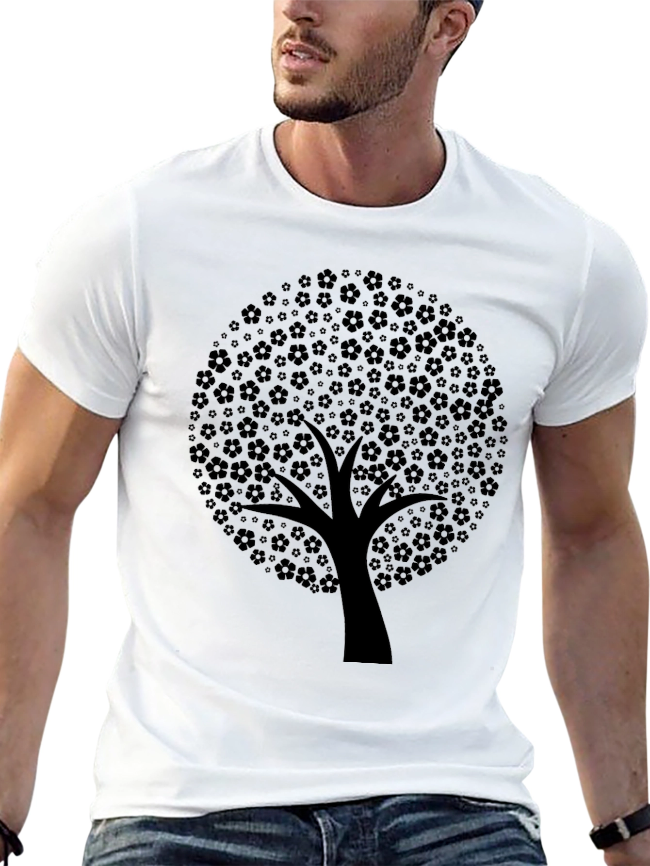 Black Tree Graphic Tee - Nature Inspired Design