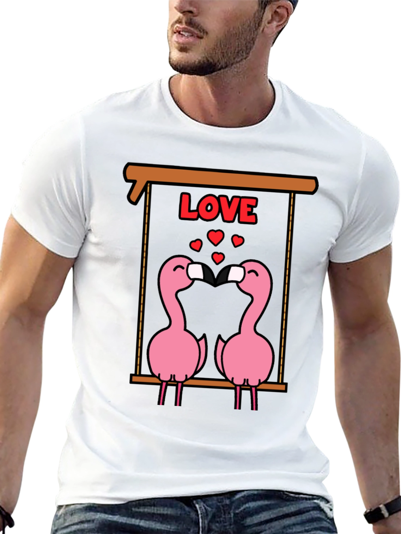 Flamingo Love T-Shirt - Cute Valentines Day Tee