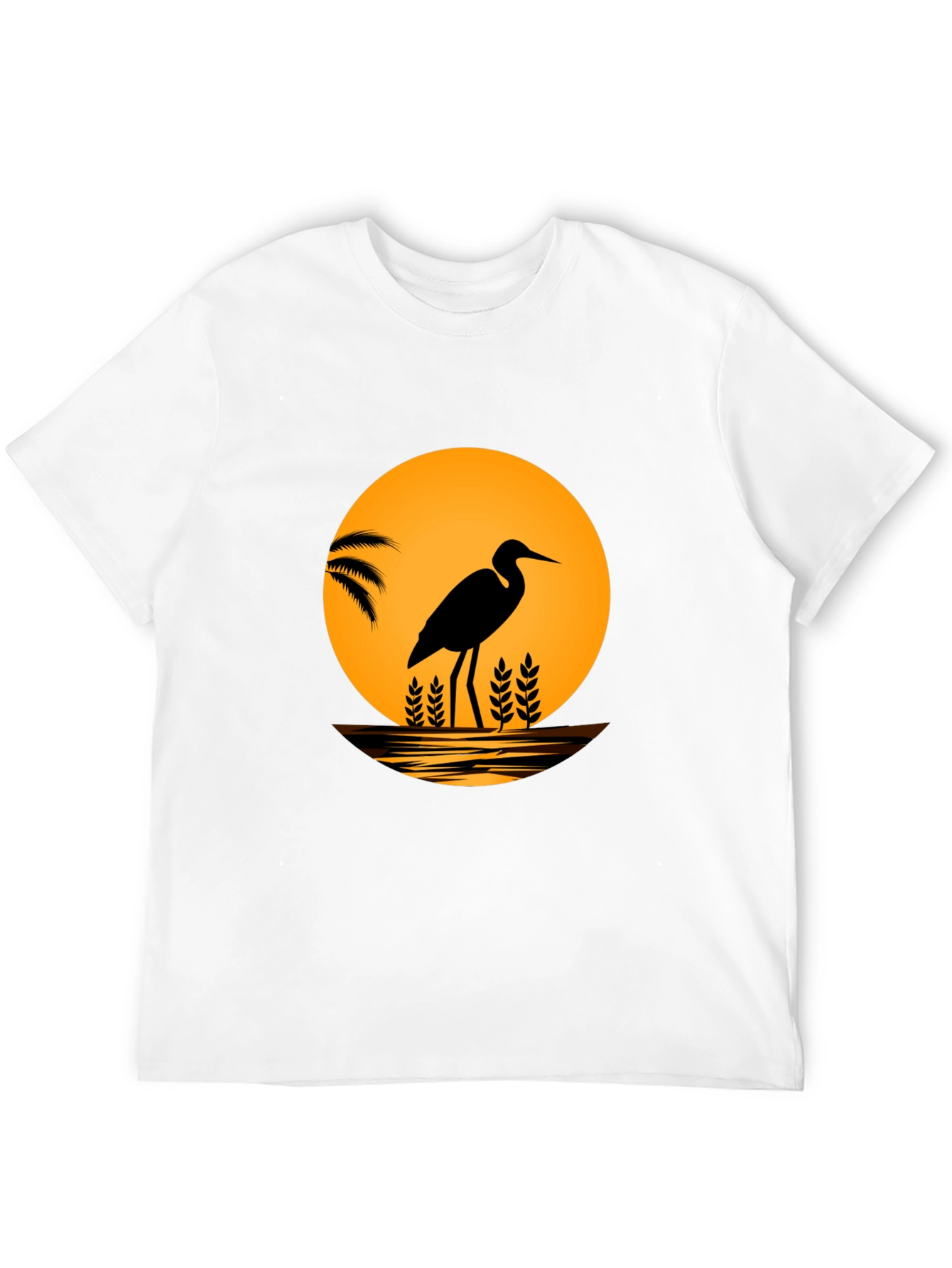 Heron Sunset Graphic T-Shirt