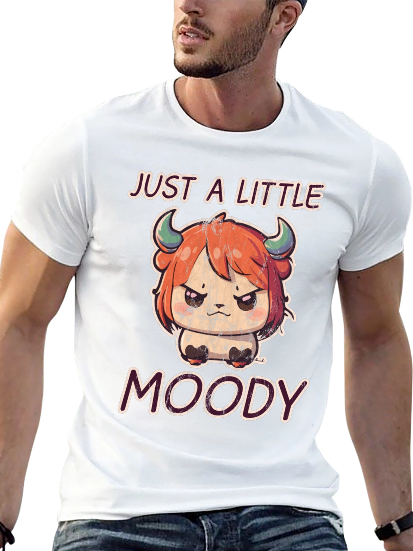Just a Little Moody T-Shirt Cute Anime Style