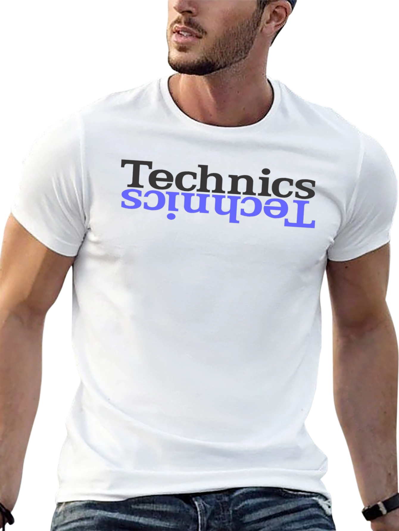 Technics Graphic Tee - Black Cotton T-Shirt
