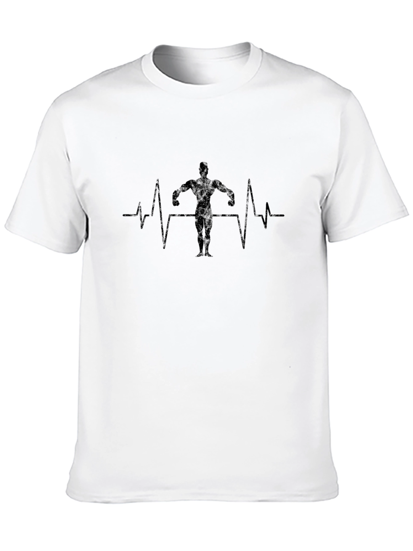 Bodybuilder Heartbeat Graphic T-Shirt