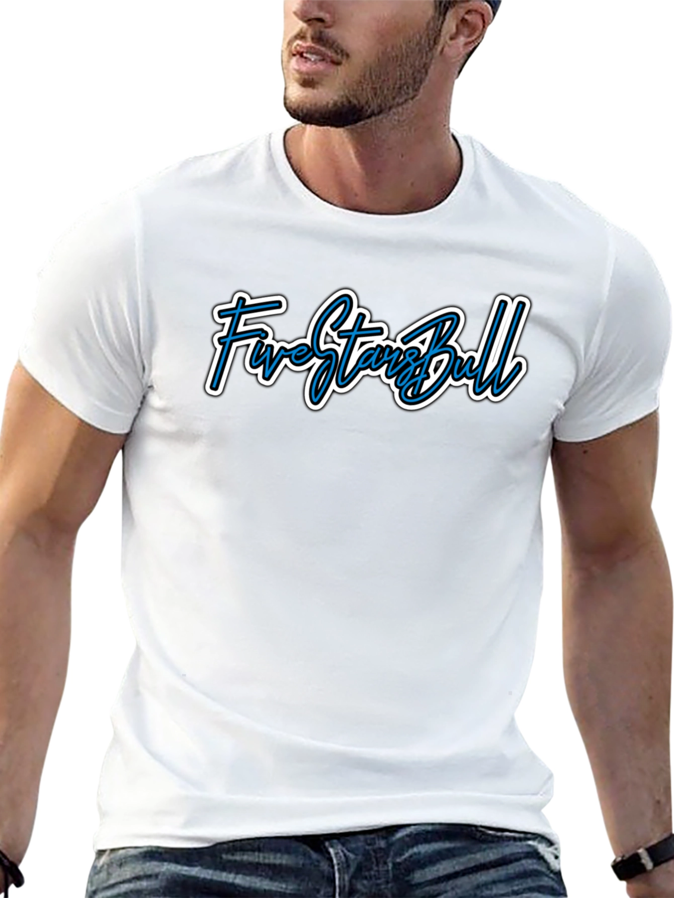 Five Star Bull Graphic Tee - Trendy Mens Shirt