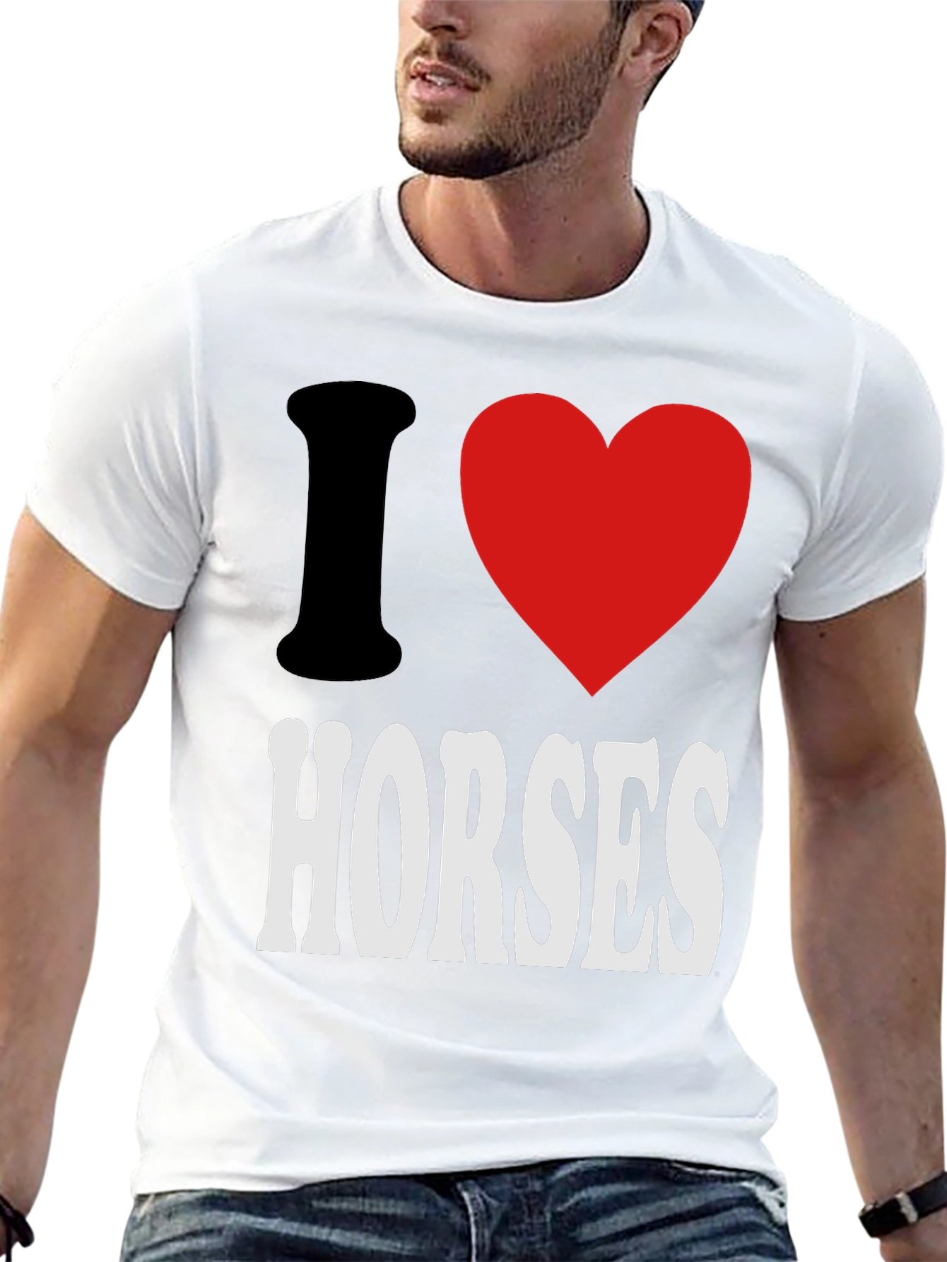 I Heart Horses Black Graphic Tee