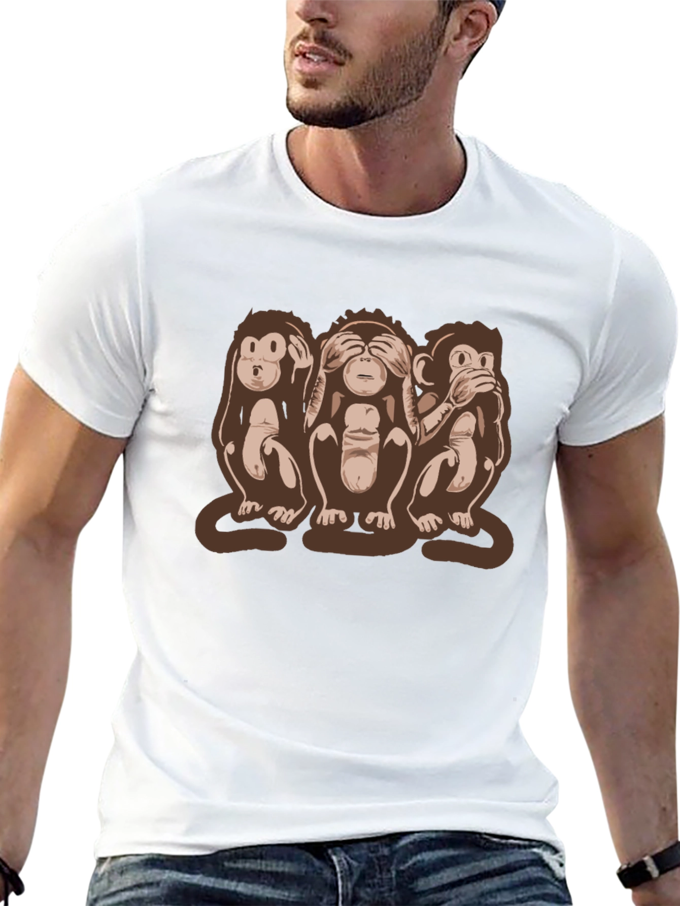 Hear See Speak No Evil Monkey Graphic Tee