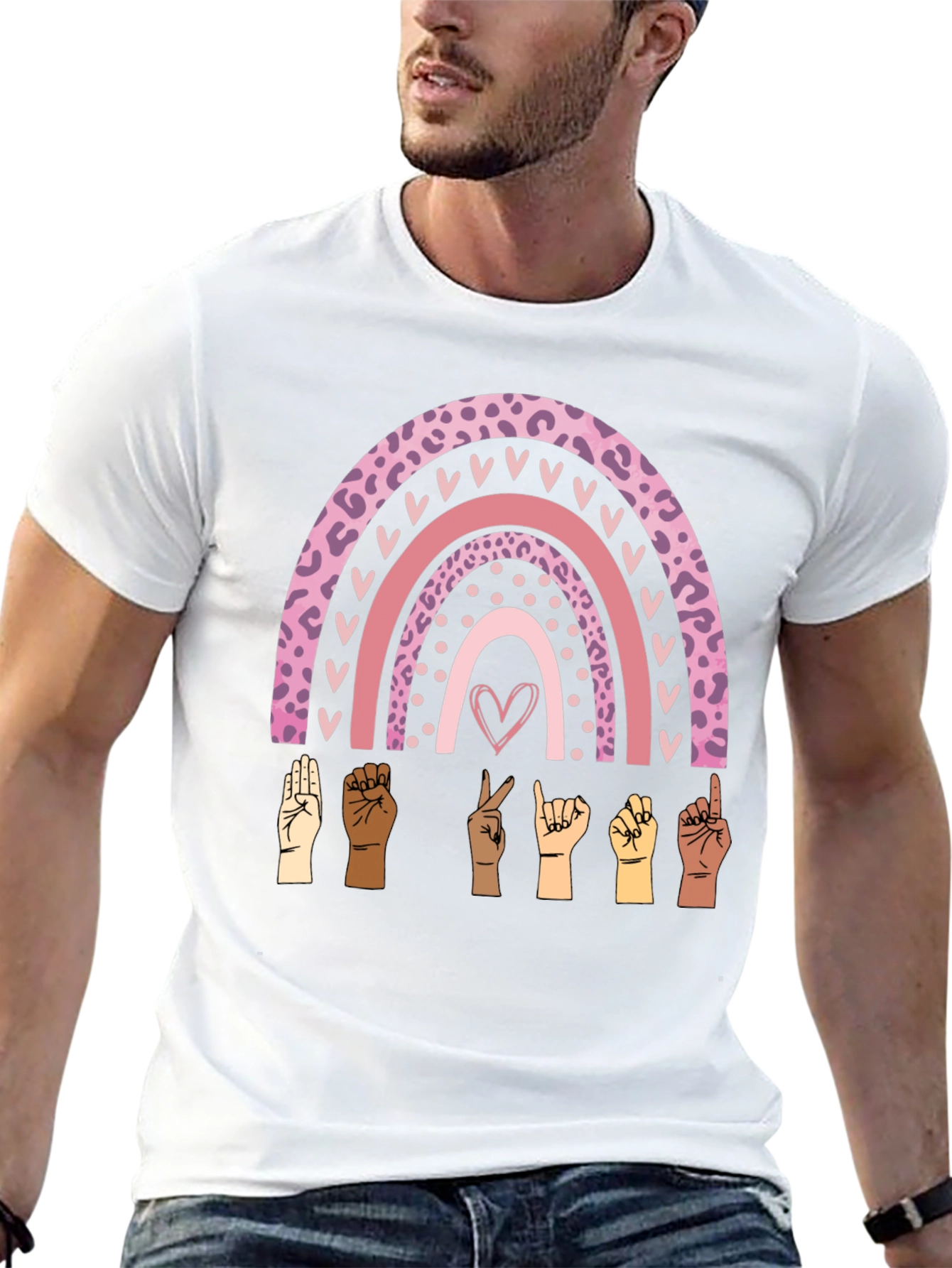 ASL Rainbow Graphic Tee - Love & Inclusion T-Shirt