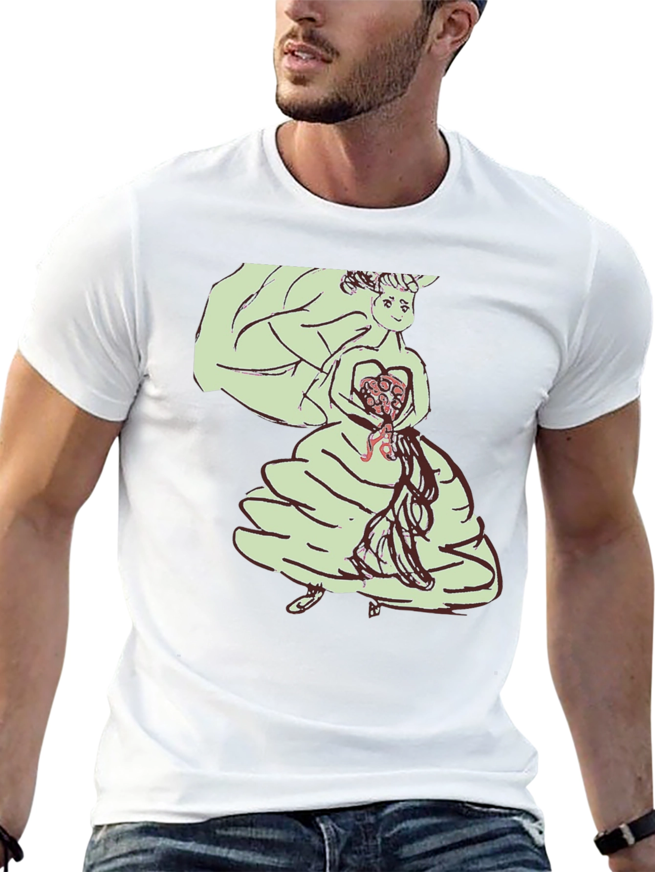 Unique Graphic Tee - Illustrated Bride Design