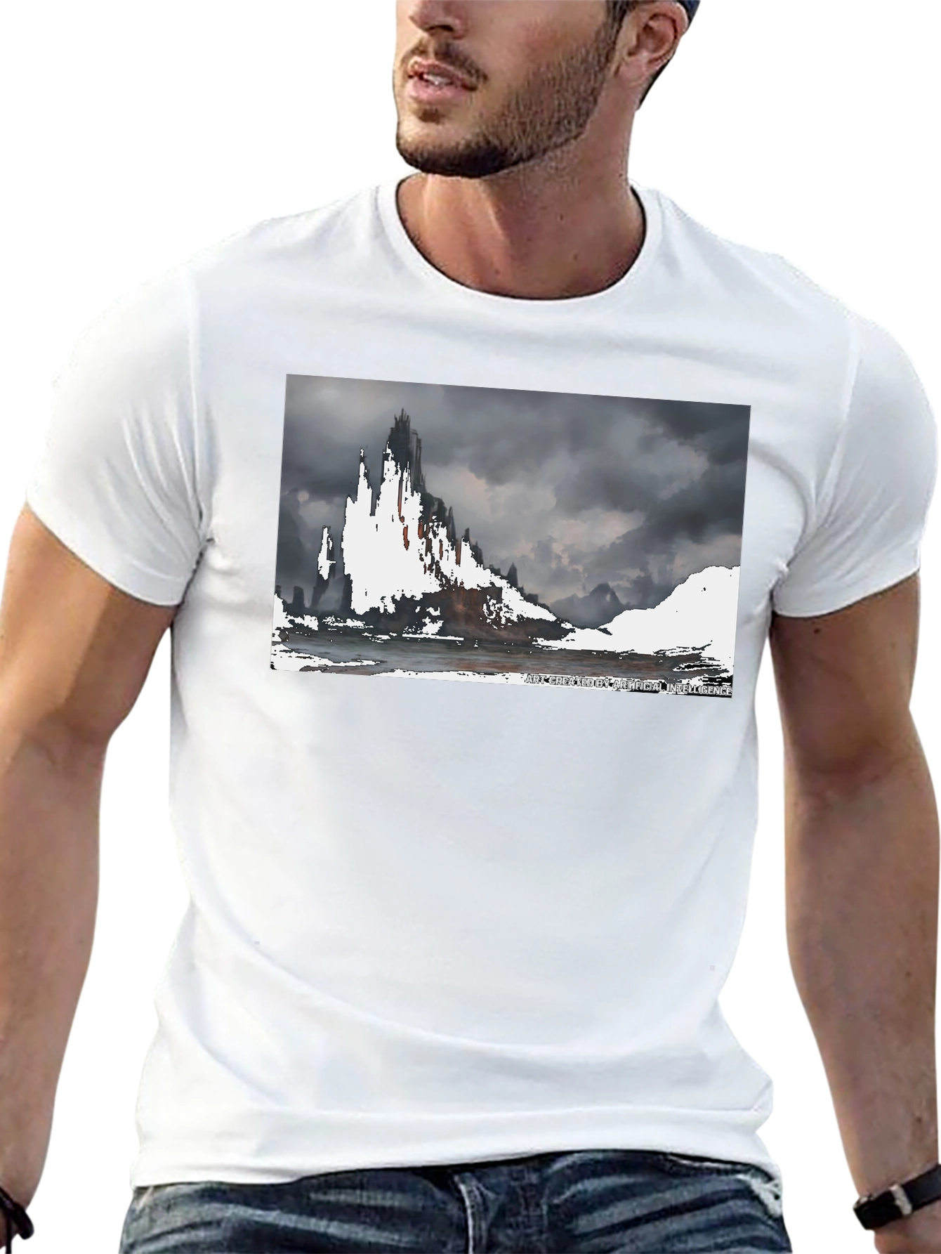 Fantasy Landscape Black Tee - Epic Quest Ready!