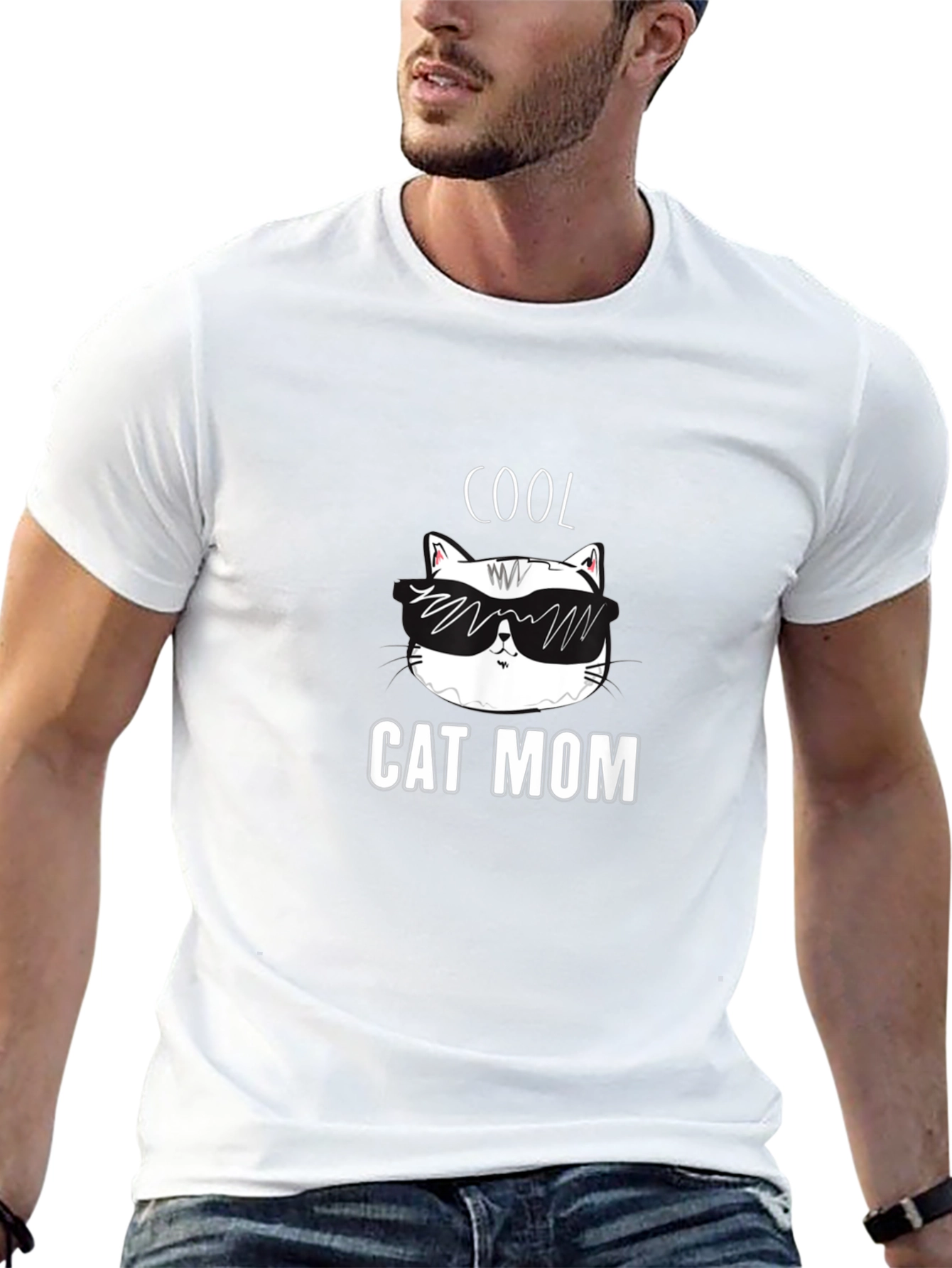 Cool Cat Mom T-Shirt - Black