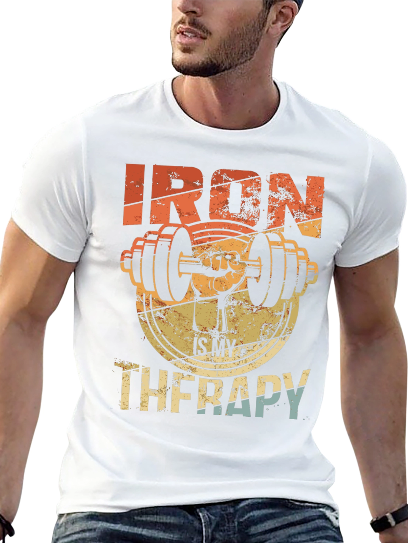 Iron Therapy Graphic Tee - Gym Workout Motivation