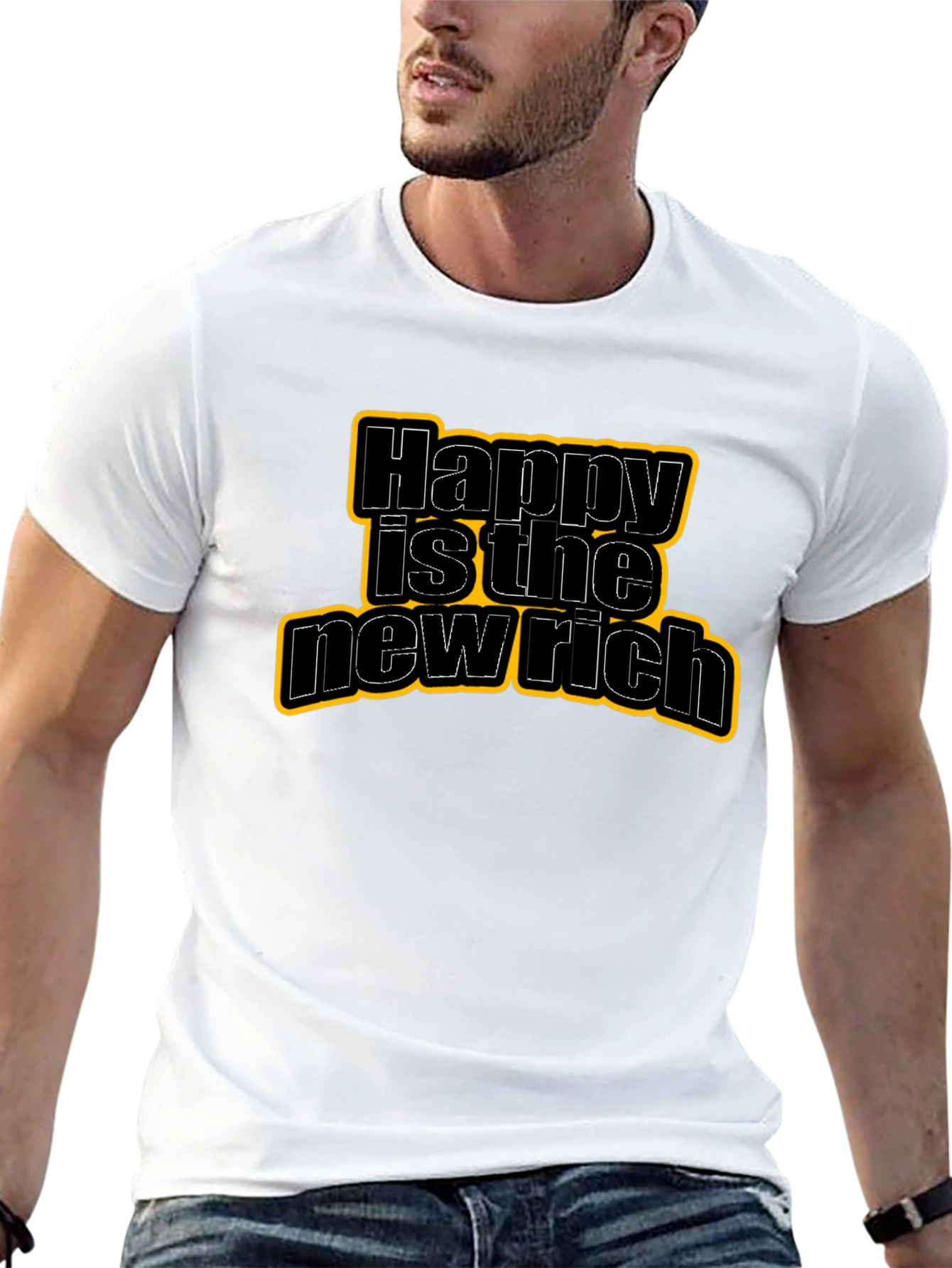 Happy Is The New Rich Graphic Tee
