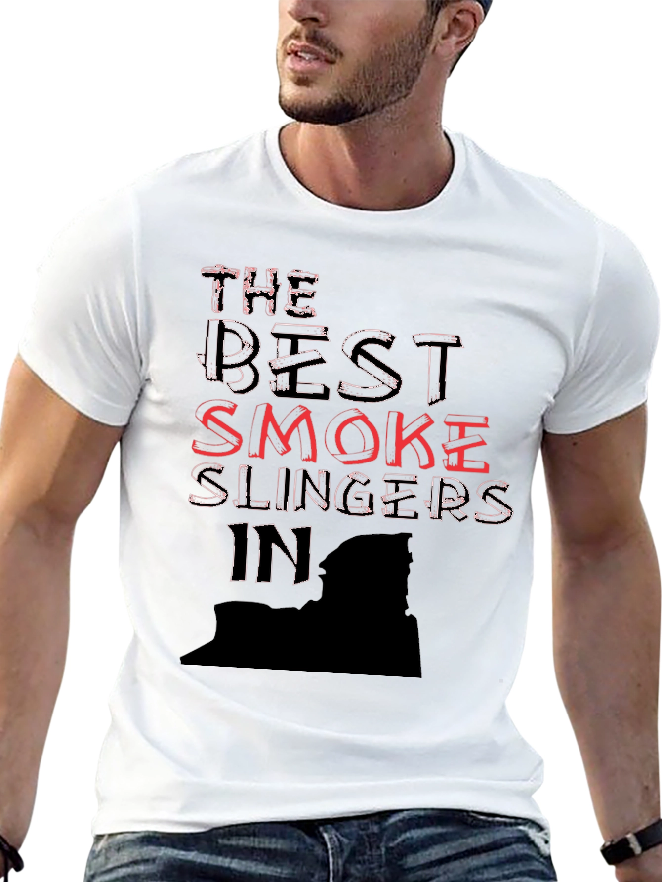 Best Smoke Slingers Black Graphic T-Shirt