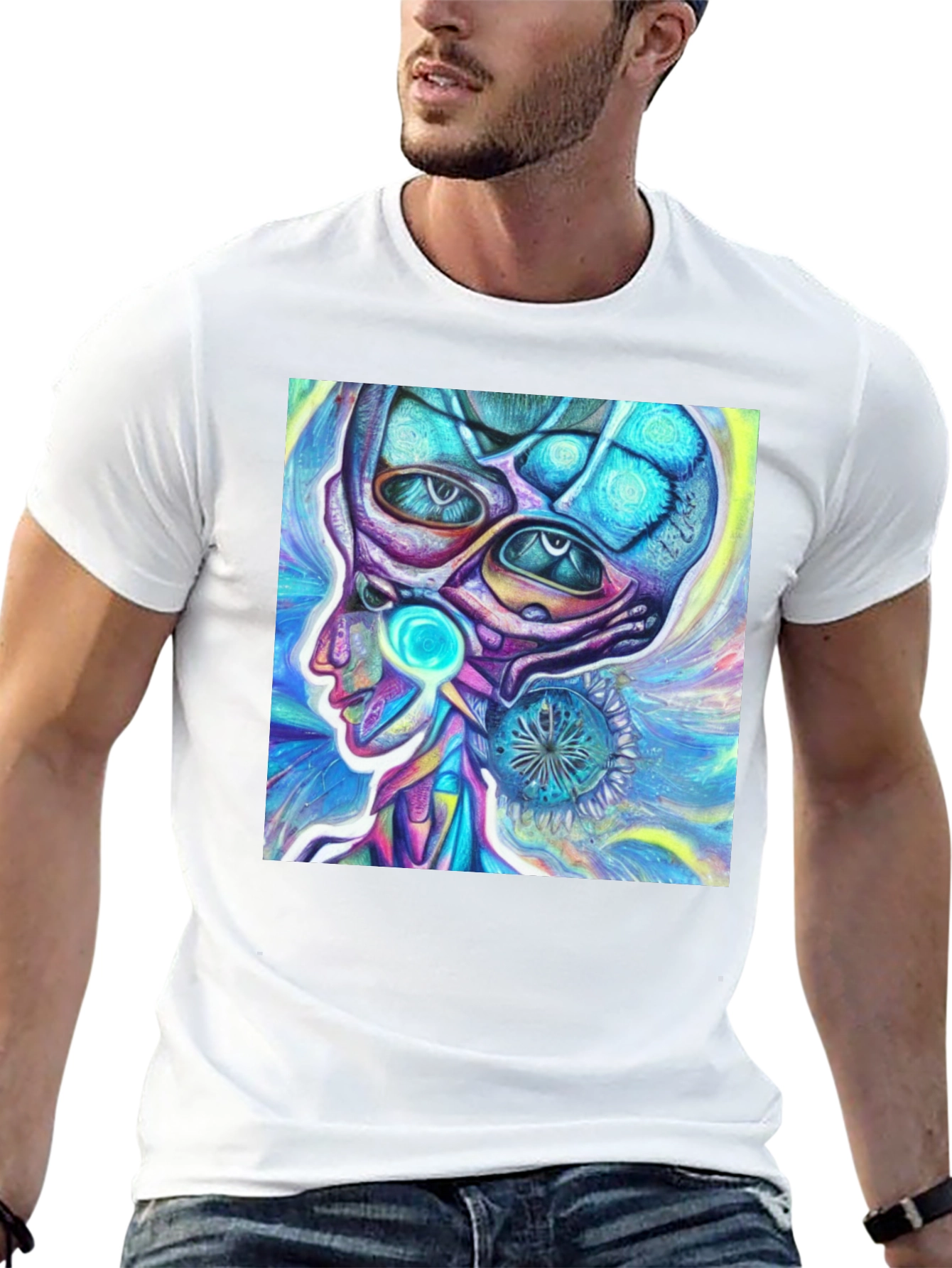 Psychedelic Alien Head T-Shirt