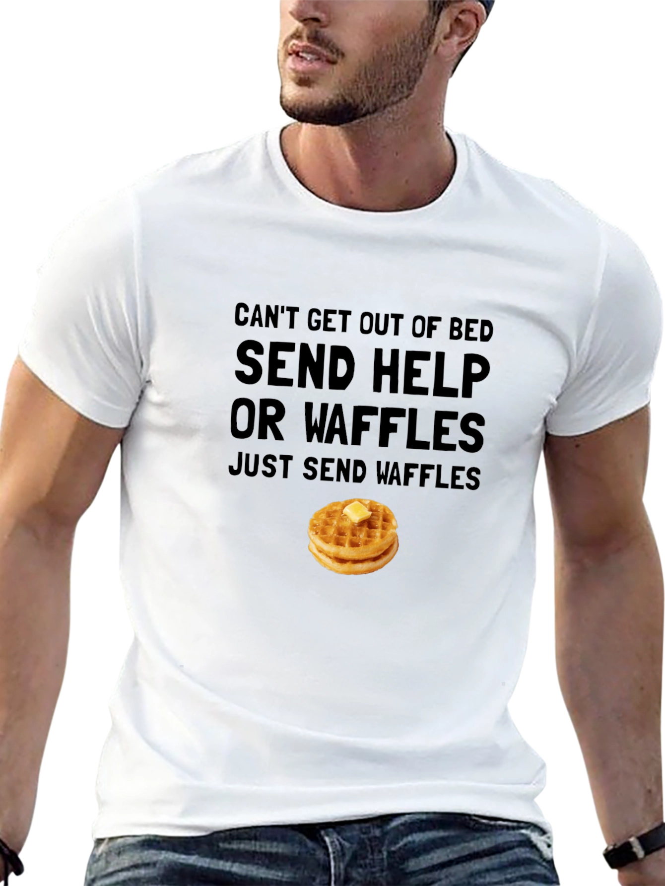 Send Help or Waffles Graphic T-Shirt