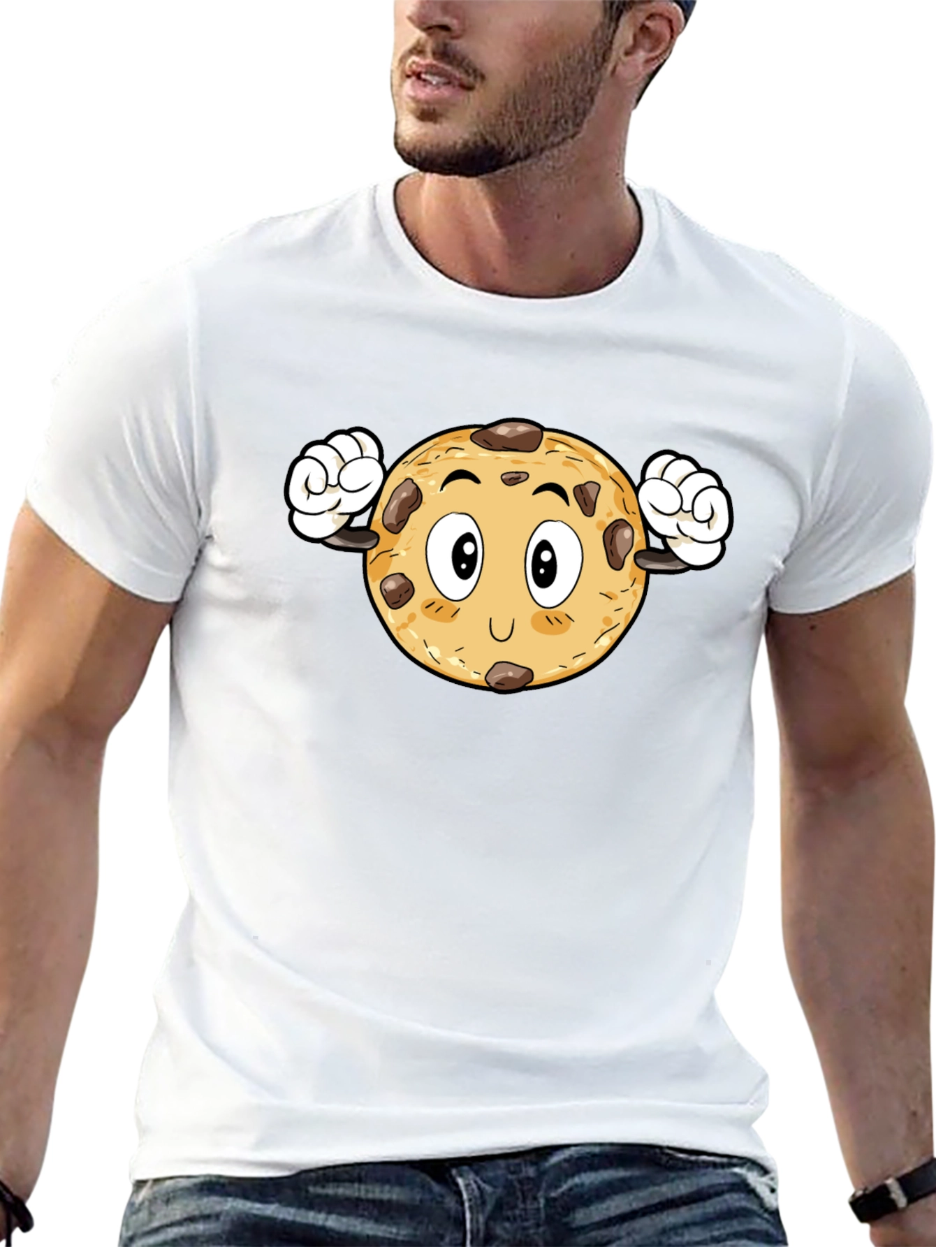 Cookie Cartoon Black T-Shirt