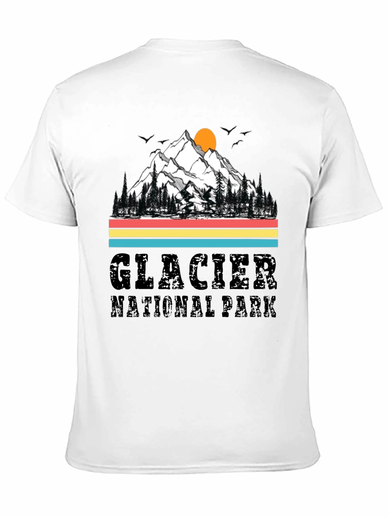 Glacier National Park Black T-Shirt