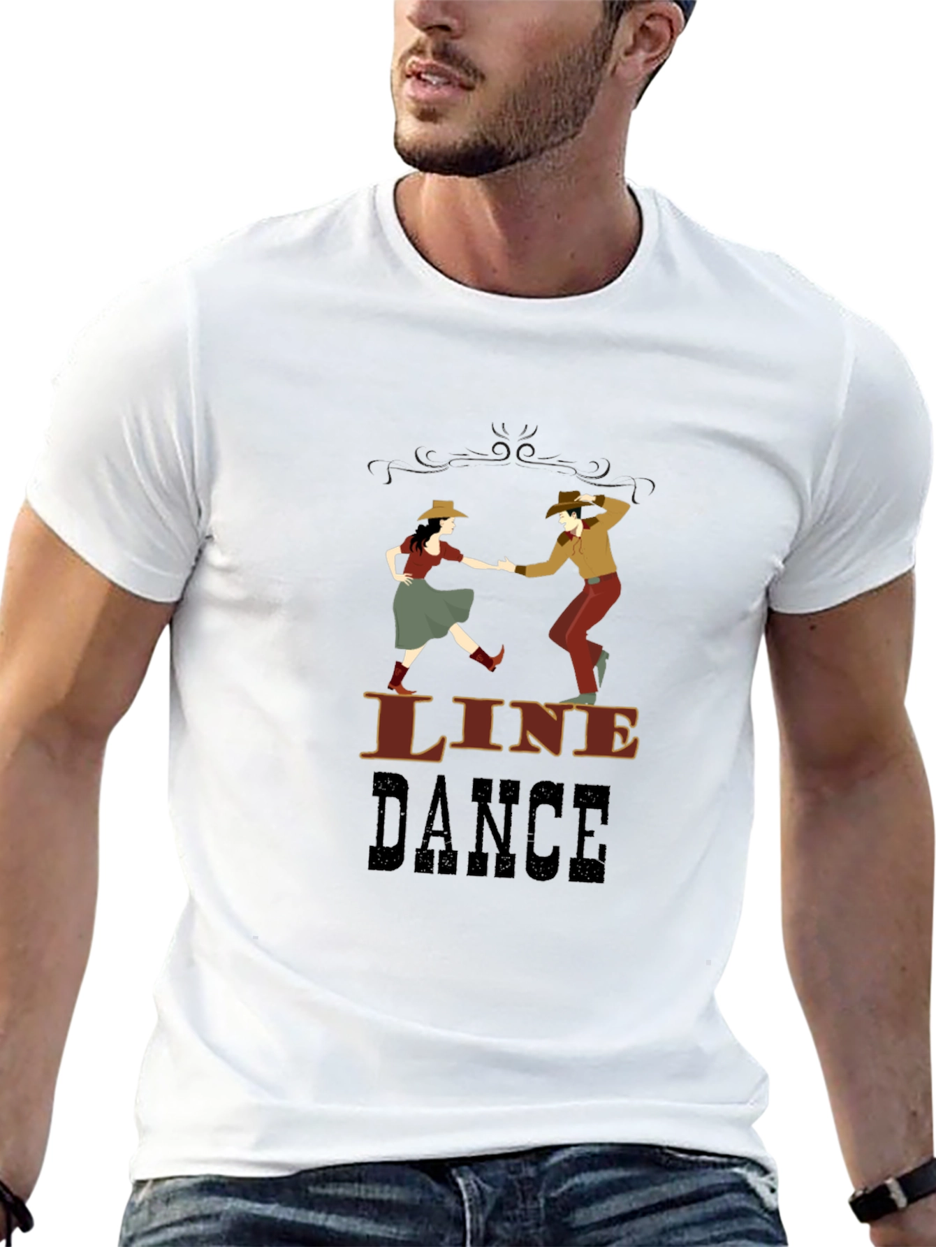 Line Dance Graphic T-Shirt - Western Style Dancing Tee