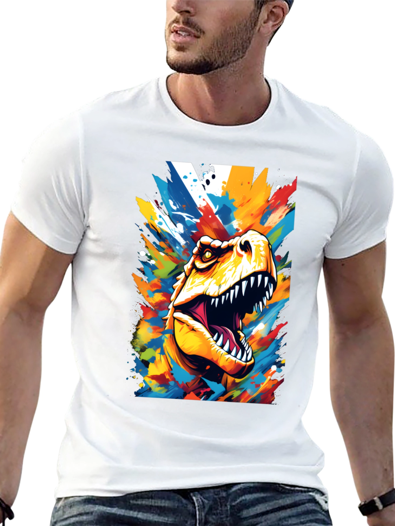Colorful Dinosaur Graphic Tee